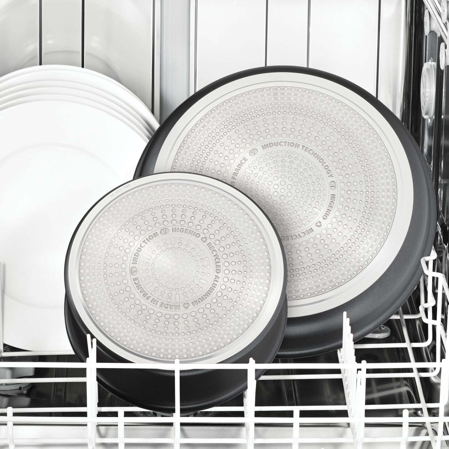 Pannenset INGENIO ECO RESIST L3979202, 4-delig, zwart, aluminium, Tefal