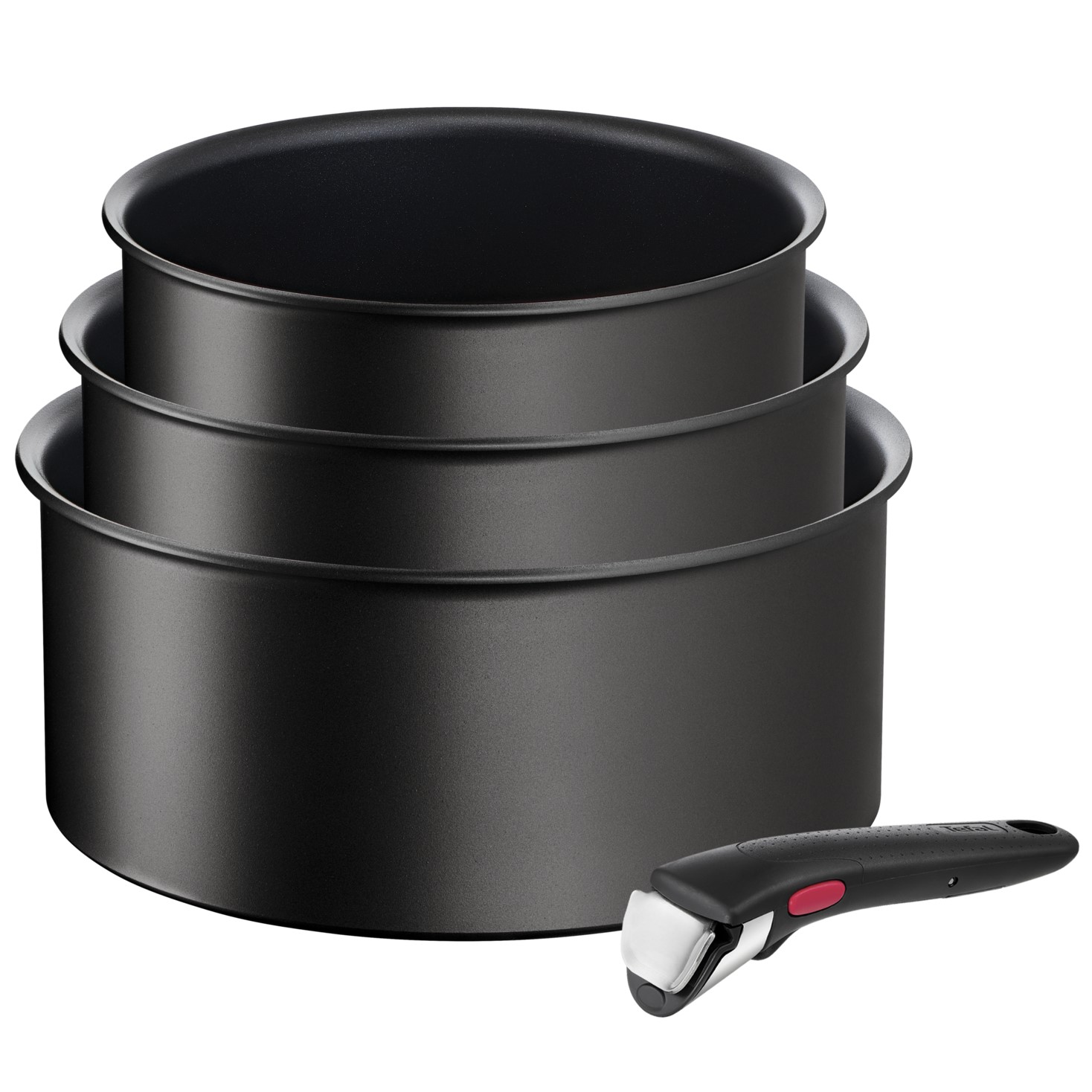 Pannenset INGENIO ECO RESIST L3979202, 4-delig, zwart, aluminium, Tefal