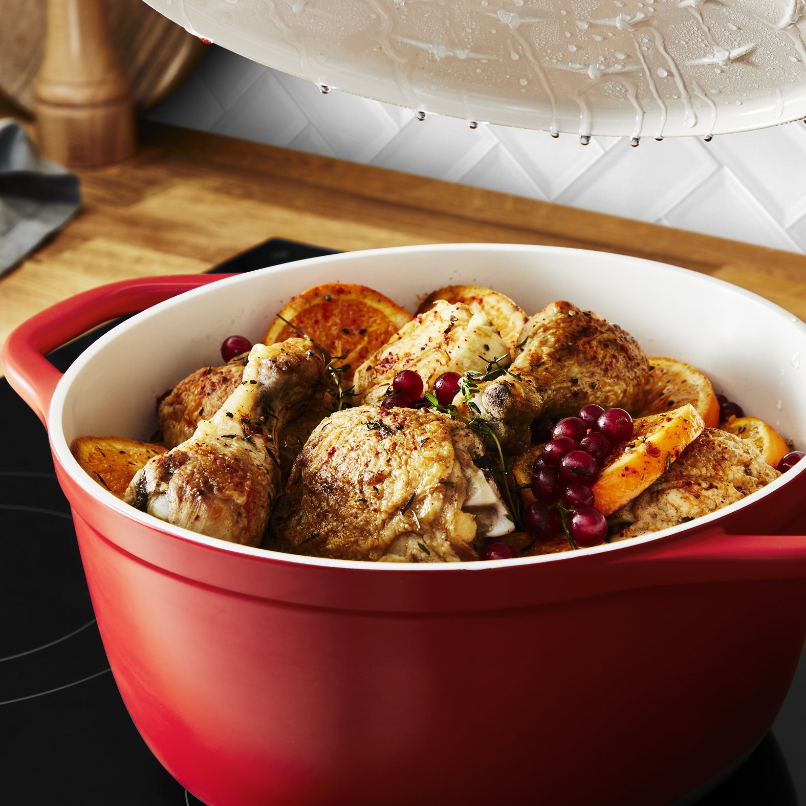 Braadpan AIR E2544655 24 cm, 4,7 l, rood, aluminium, Tefal