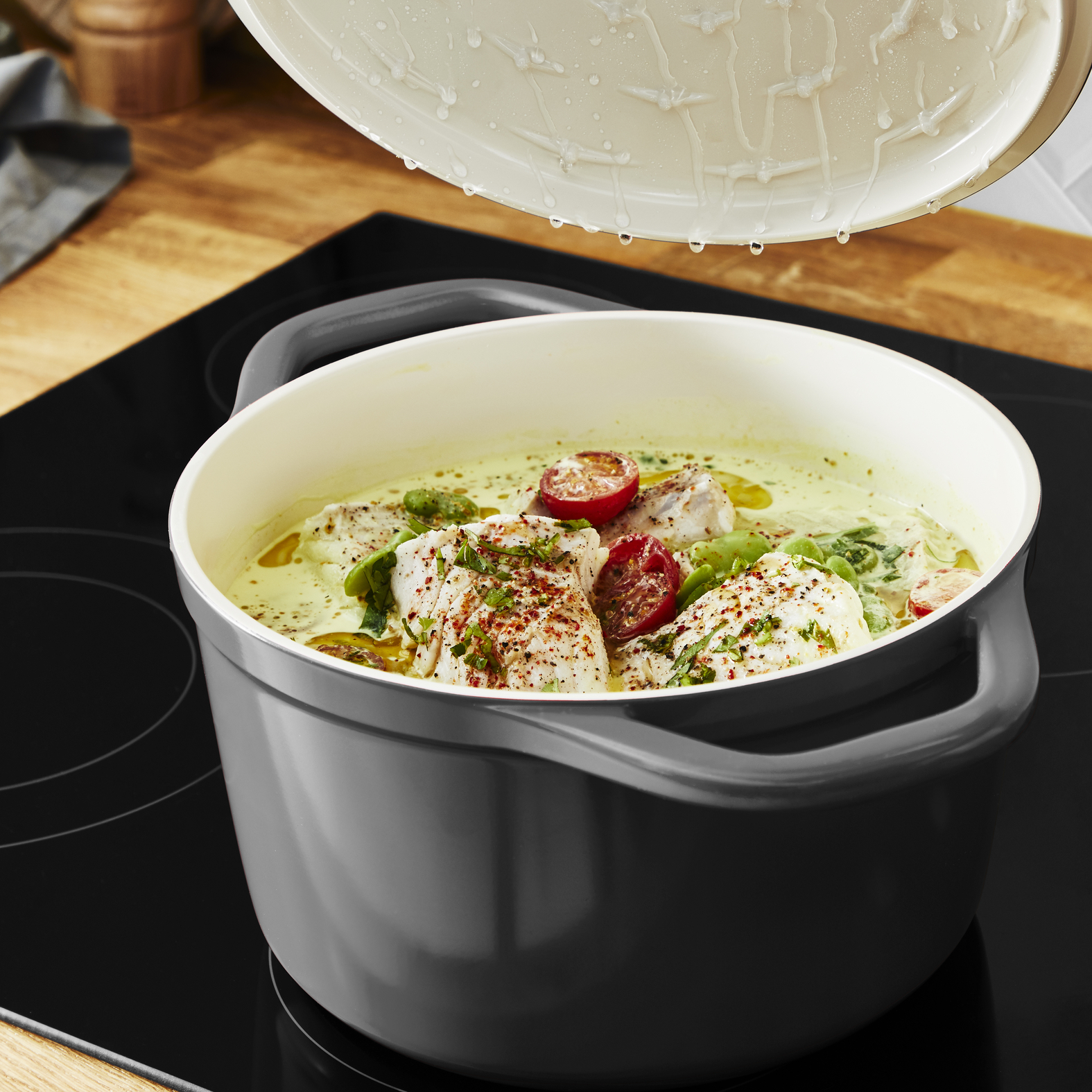 Braadpan AIR E2554455 20 cm, 3,1 l, zwart, aluminium, Tefal