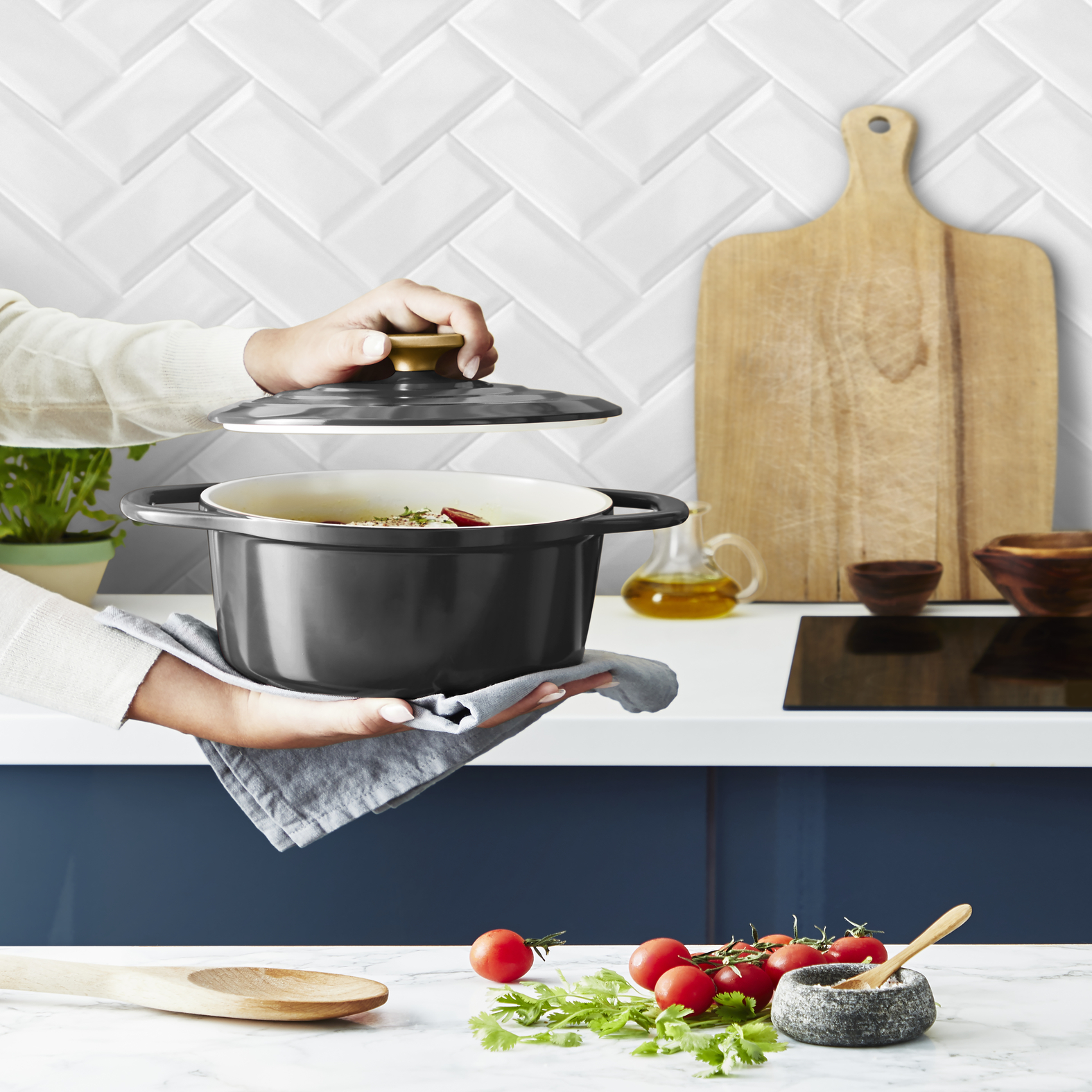 Braadpan AIR E2554455 20 cm, 3,1 l, zwart, aluminium, Tefal
