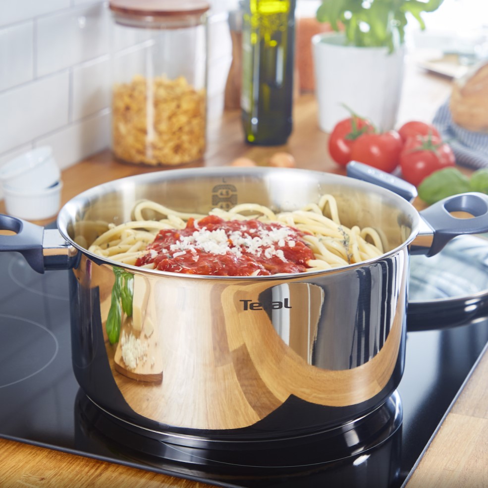 Pannenset DAILY COOK G712SA55, 10-delig, zilver, roestvrij staal, Tefal