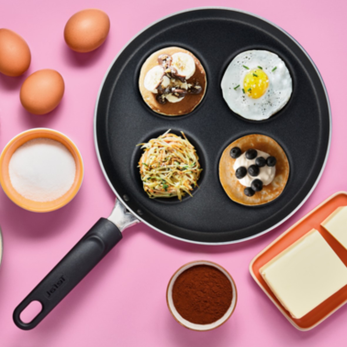 Pannenkoekenpan PANCAKE TIME D5292072 25 cm, zwart, aluminium, Tefal