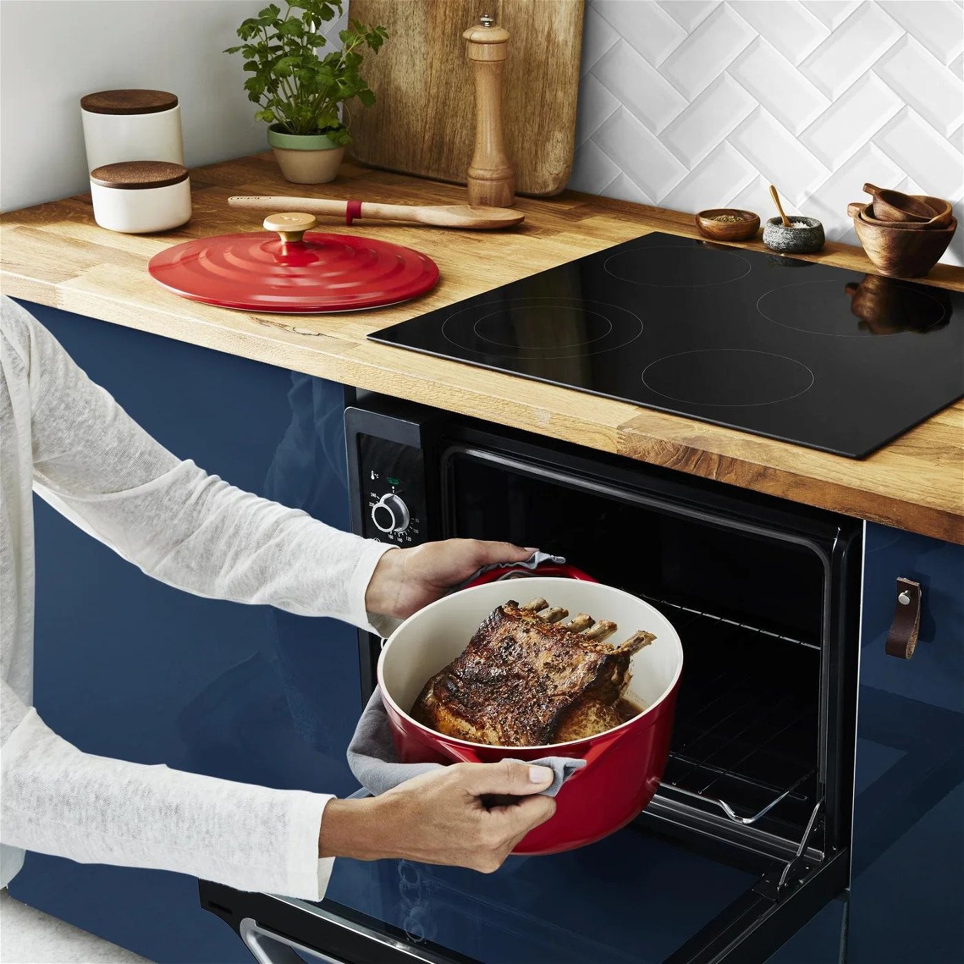 Lage braadpan AIR E2548955 30 x 23 cm, 5,7 l, rood, aluminium, Tefal