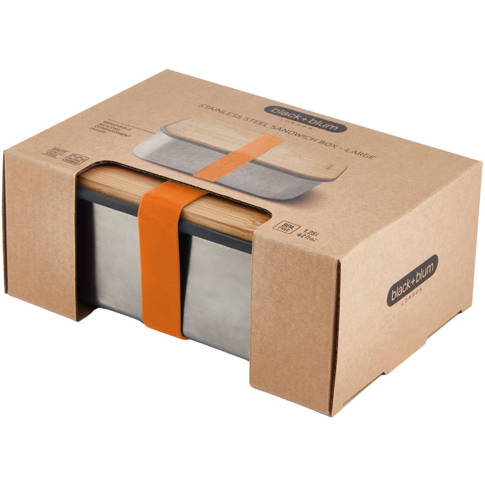 Lunchtrommel 1,25 l, oranje, roestvrij staal, Black+Blum