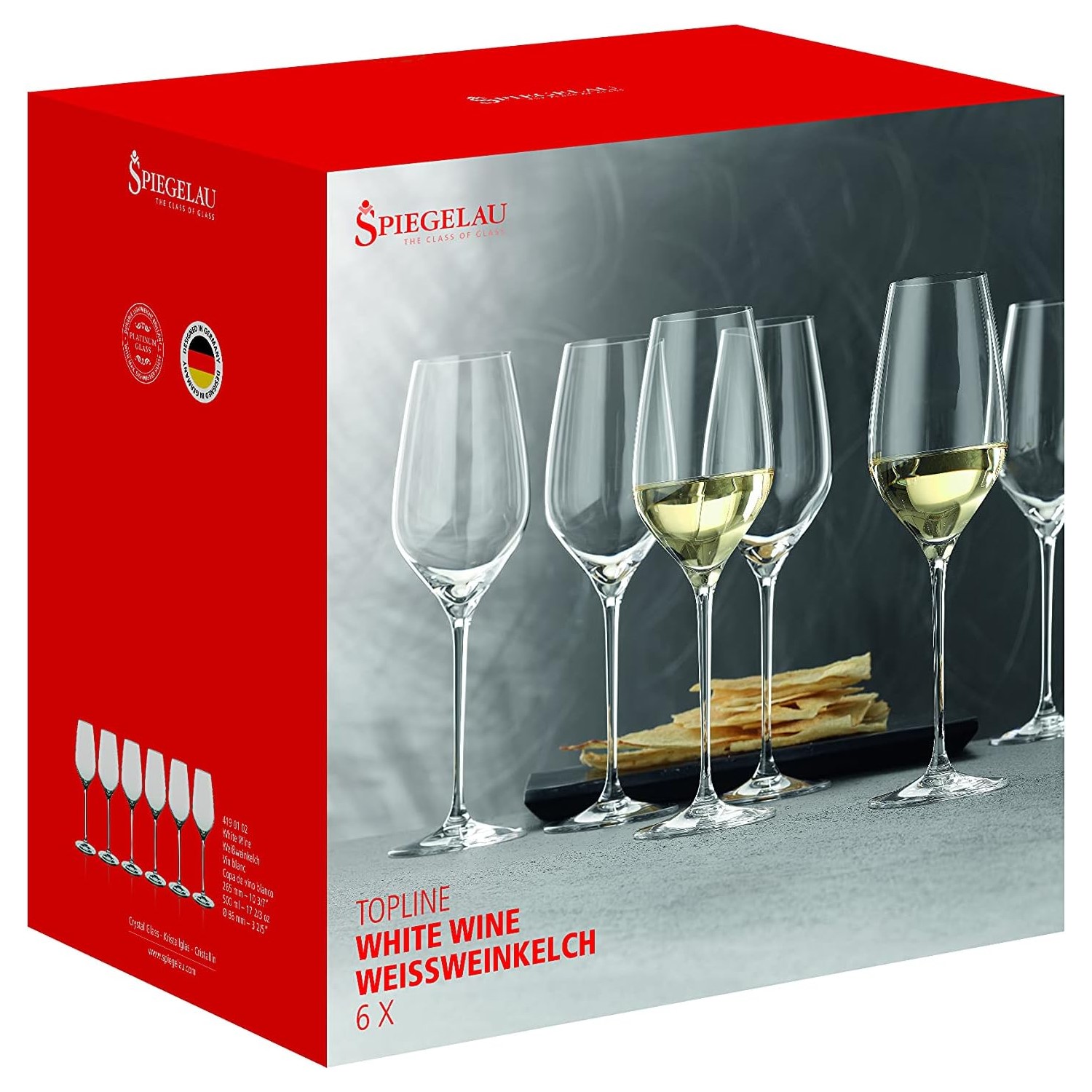 Witte wijnglas TOPLINE 500 ml, set van 6, Spiegelau