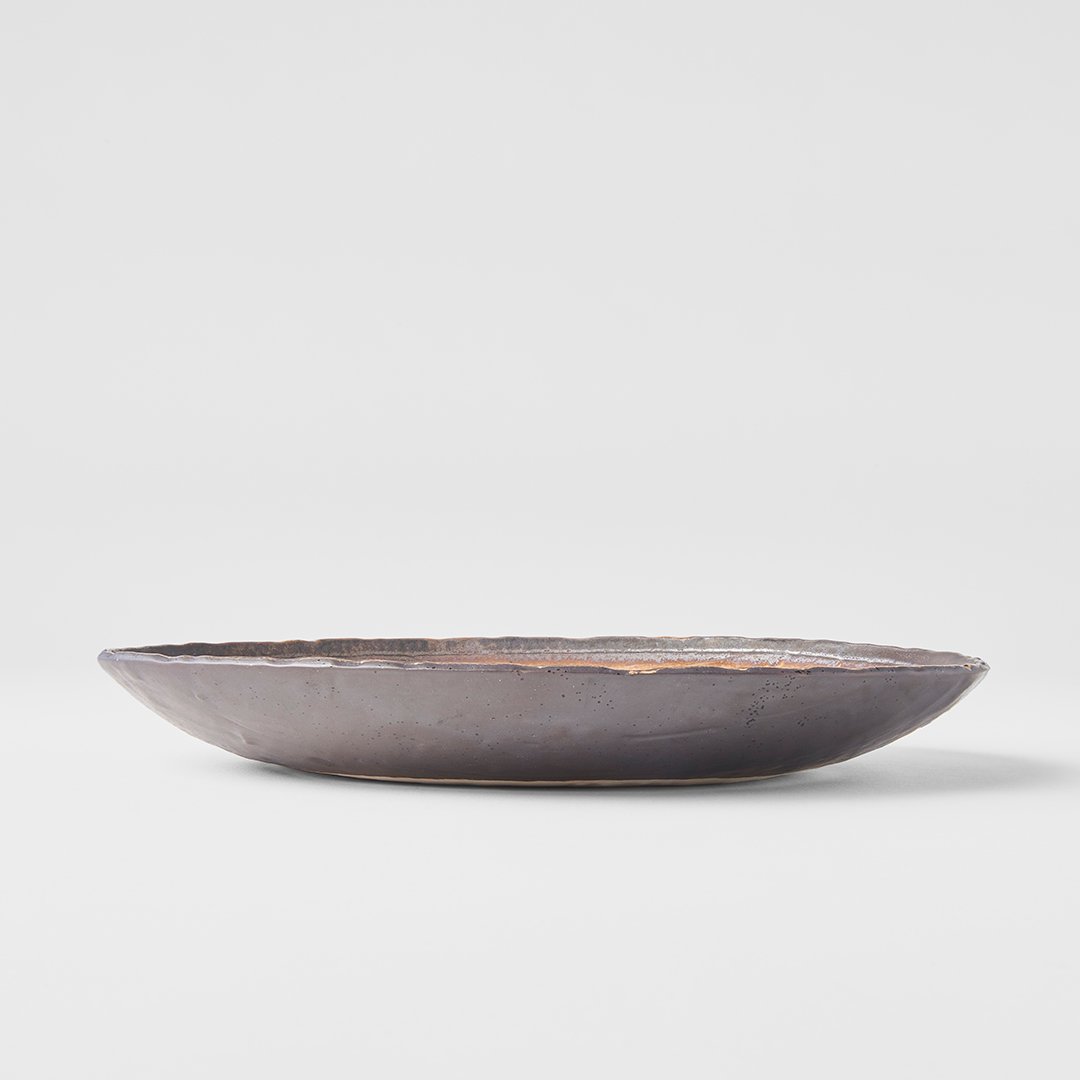 208705 3 jidelni talir akane grey 24 x 20 cm oval seda keramika mij