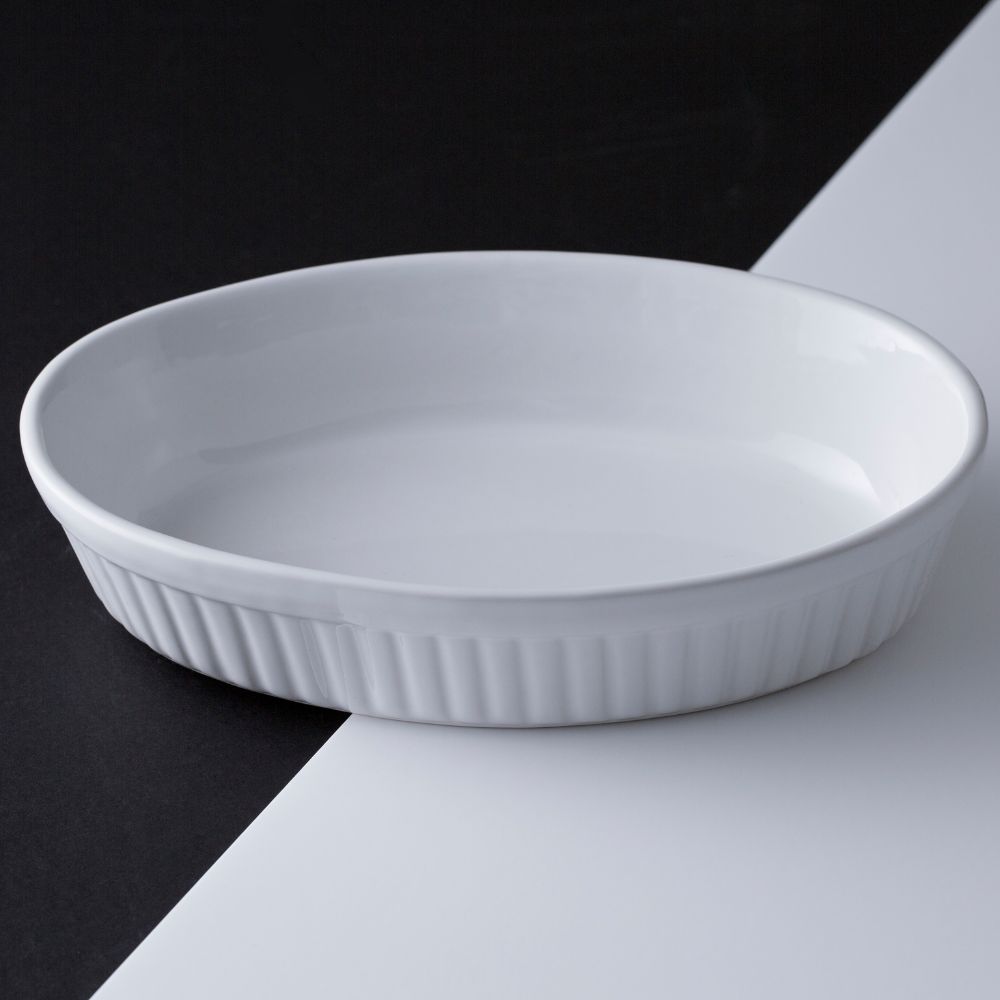 Ovenschaal CLASSIC 28 cm, ovaal, wit, keramiek, Mason Cash