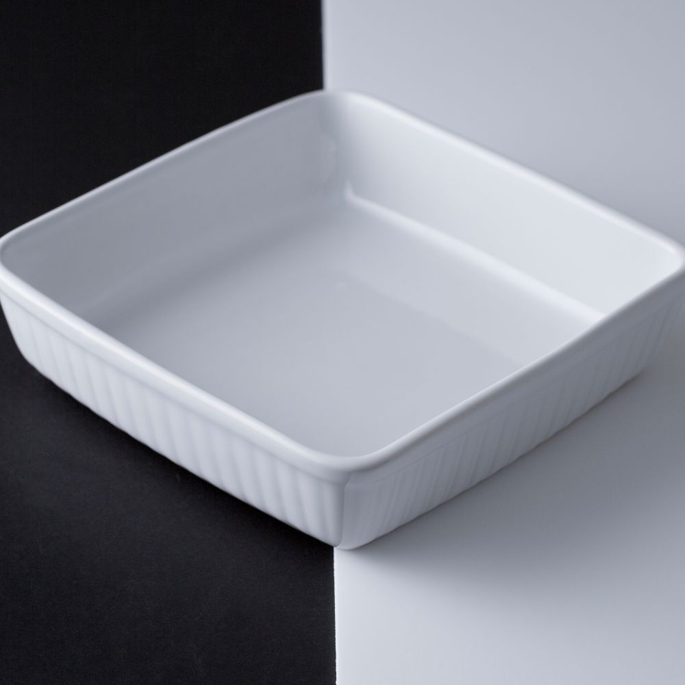 Ovenschaal CLASSIC 24 cm, vierkant, wit, keramiek, Mason Cash