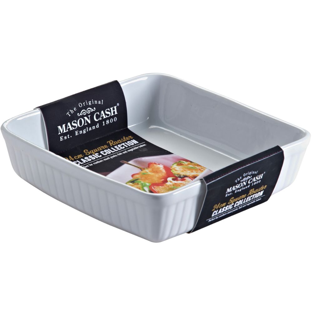 Ovenschaal CLASSIC 24 cm, vierkant, wit, keramiek, Mason Cash