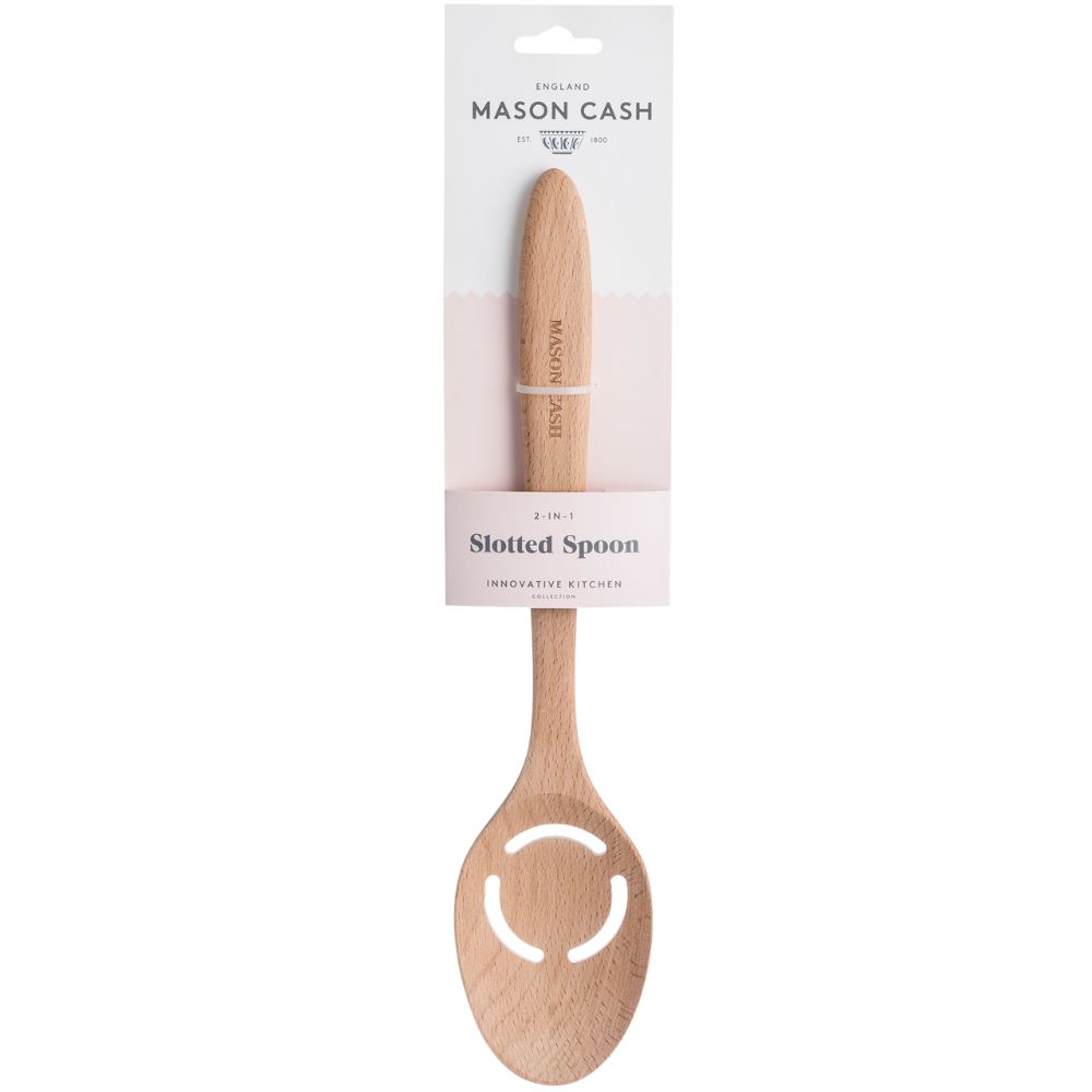 Pollepel met sleuven INNOVATIVE KITCHEN 33 cm, bruin, hout, Mason Cash