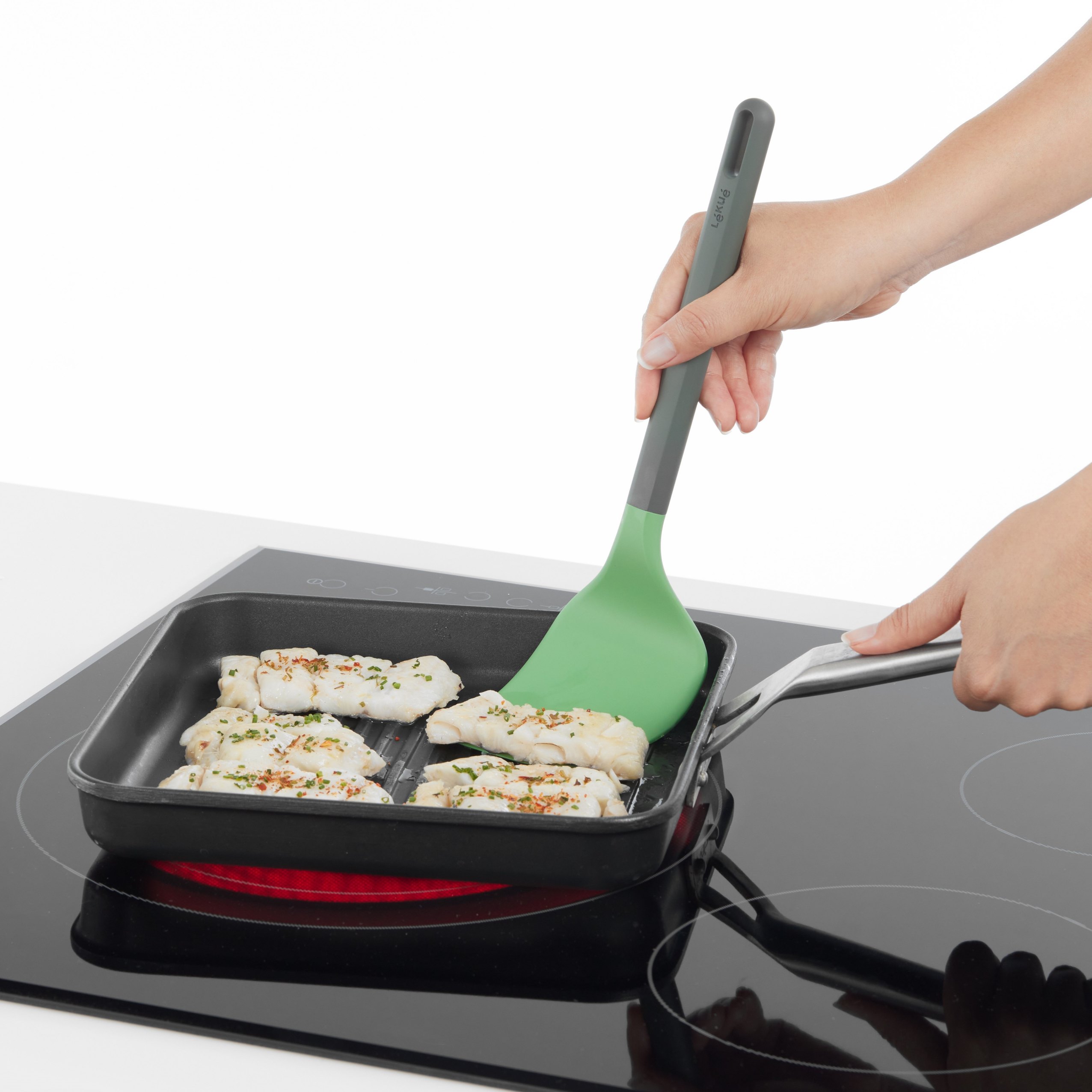 Bakspaan 36 cm, groen, silicone, Lékué
