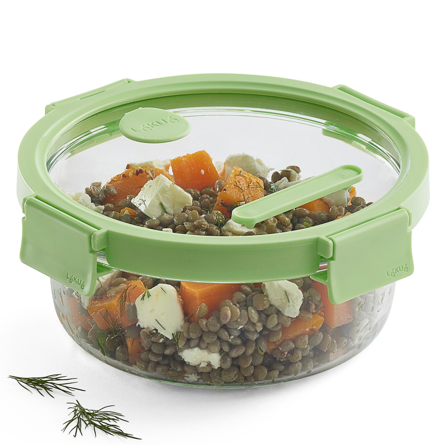 Vershoudbakje 950 ml, rond, glas, Lékué