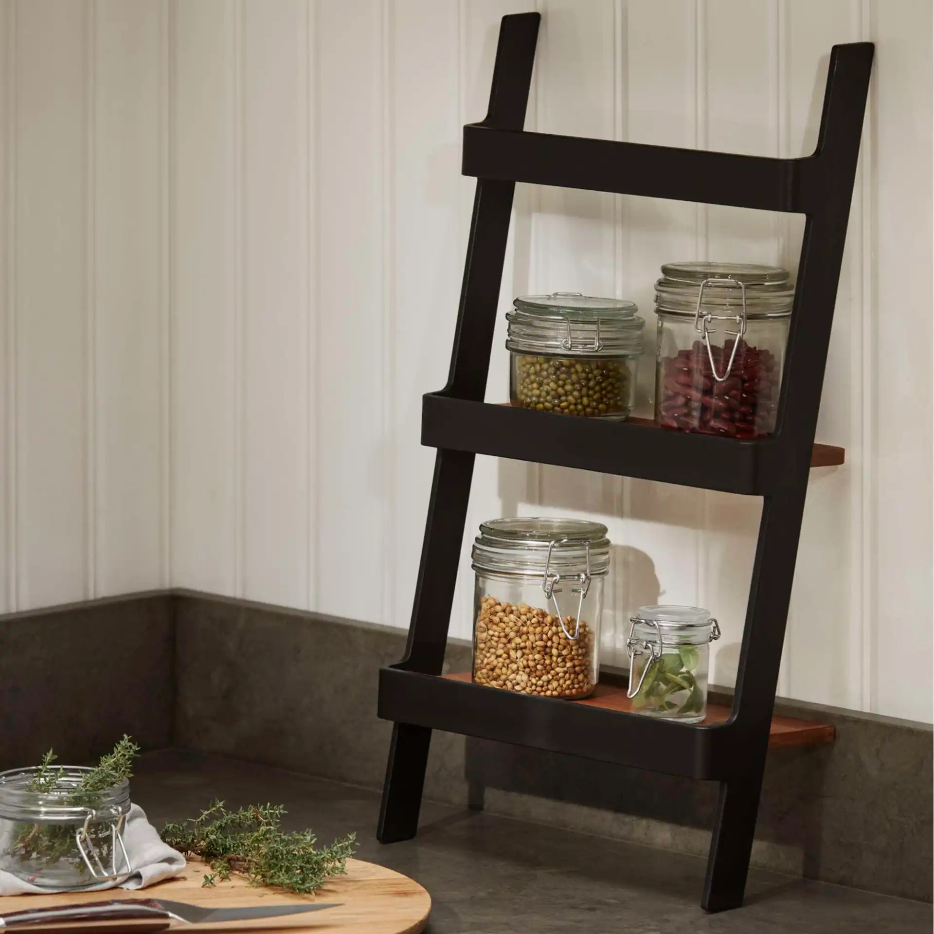 Keuken-organizer NORDIC KITCHEN 28 x 50 cm, zwart, kunststof/bamboe, Eva Solo