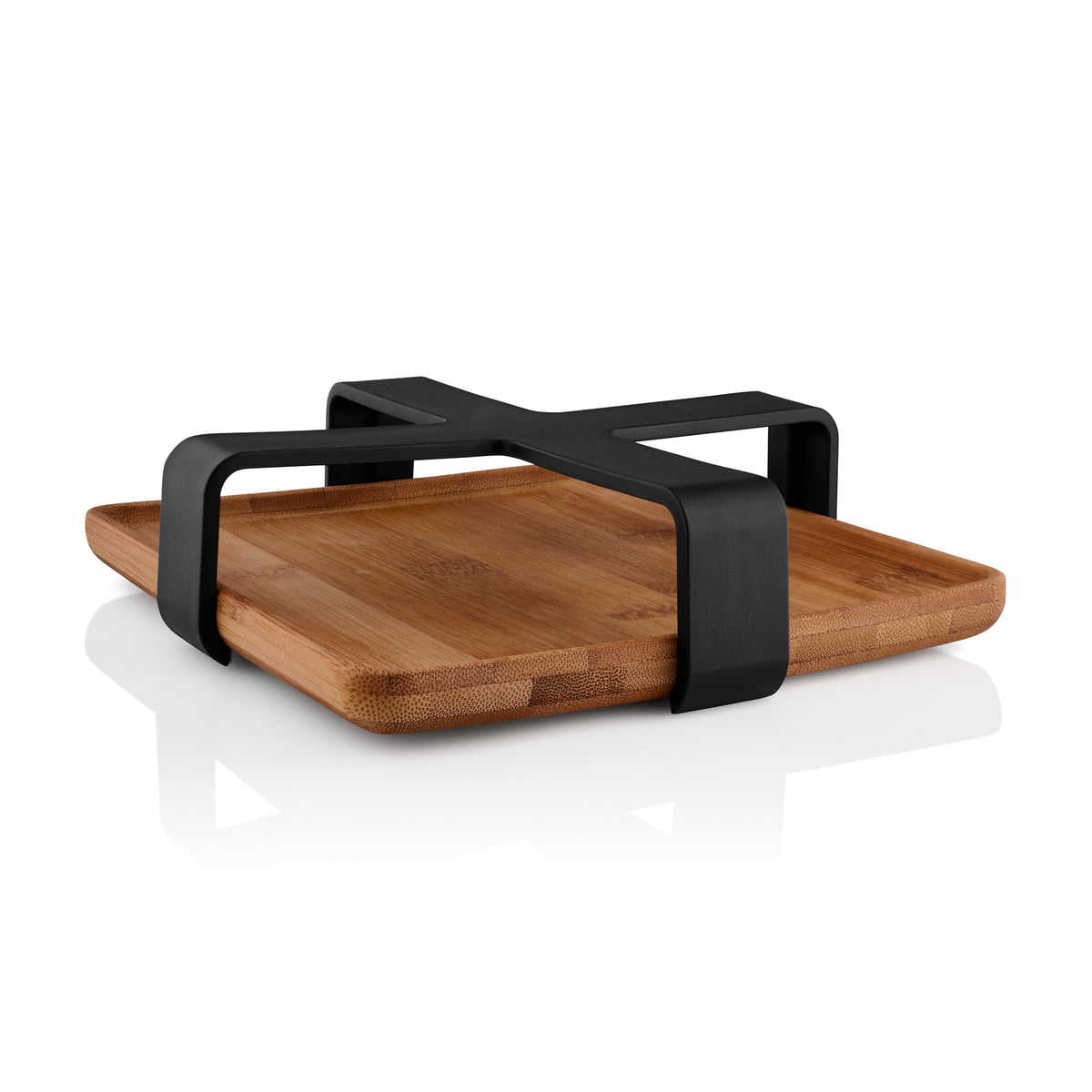 Servethouder NORDIC KITCHEN 19 x 5 cm, zwart, kunststof/bamboe, Eva Solo
