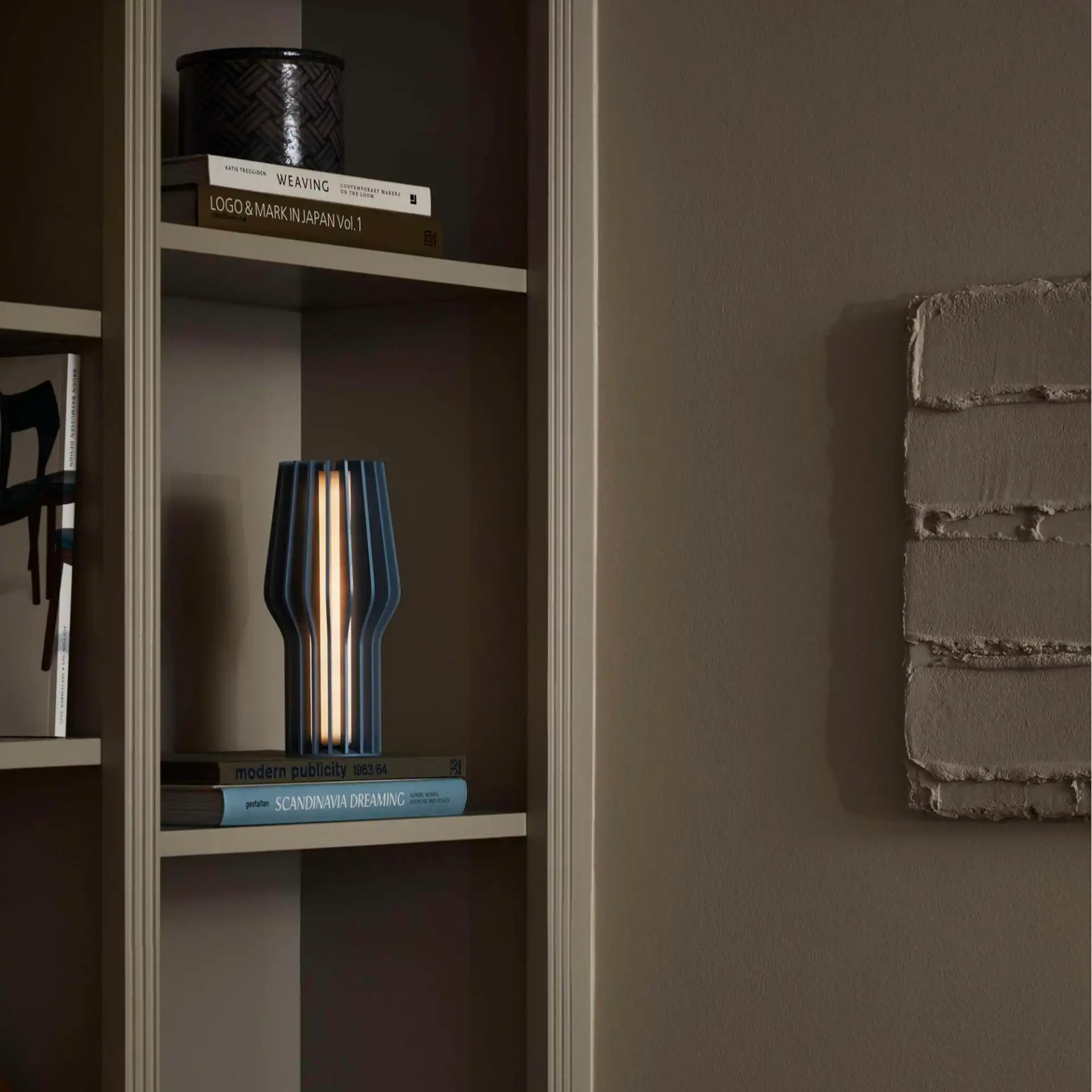 Draagbare tafellamp RADIANT 25 cm, LED, stofblauw, kunststof, Eva Solo