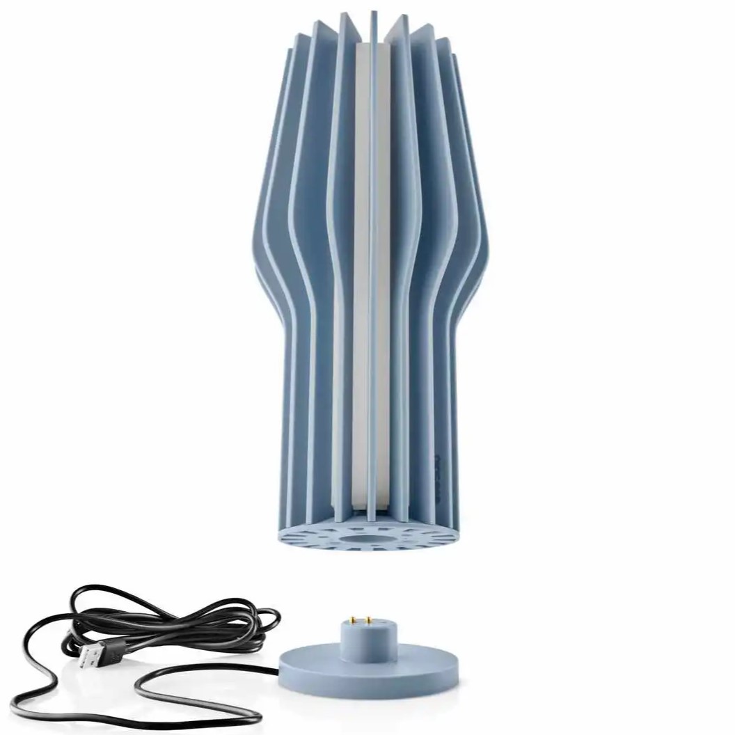 Draagbare tafellamp RADIANT 25 cm, LED, stofblauw, kunststof, Eva Solo