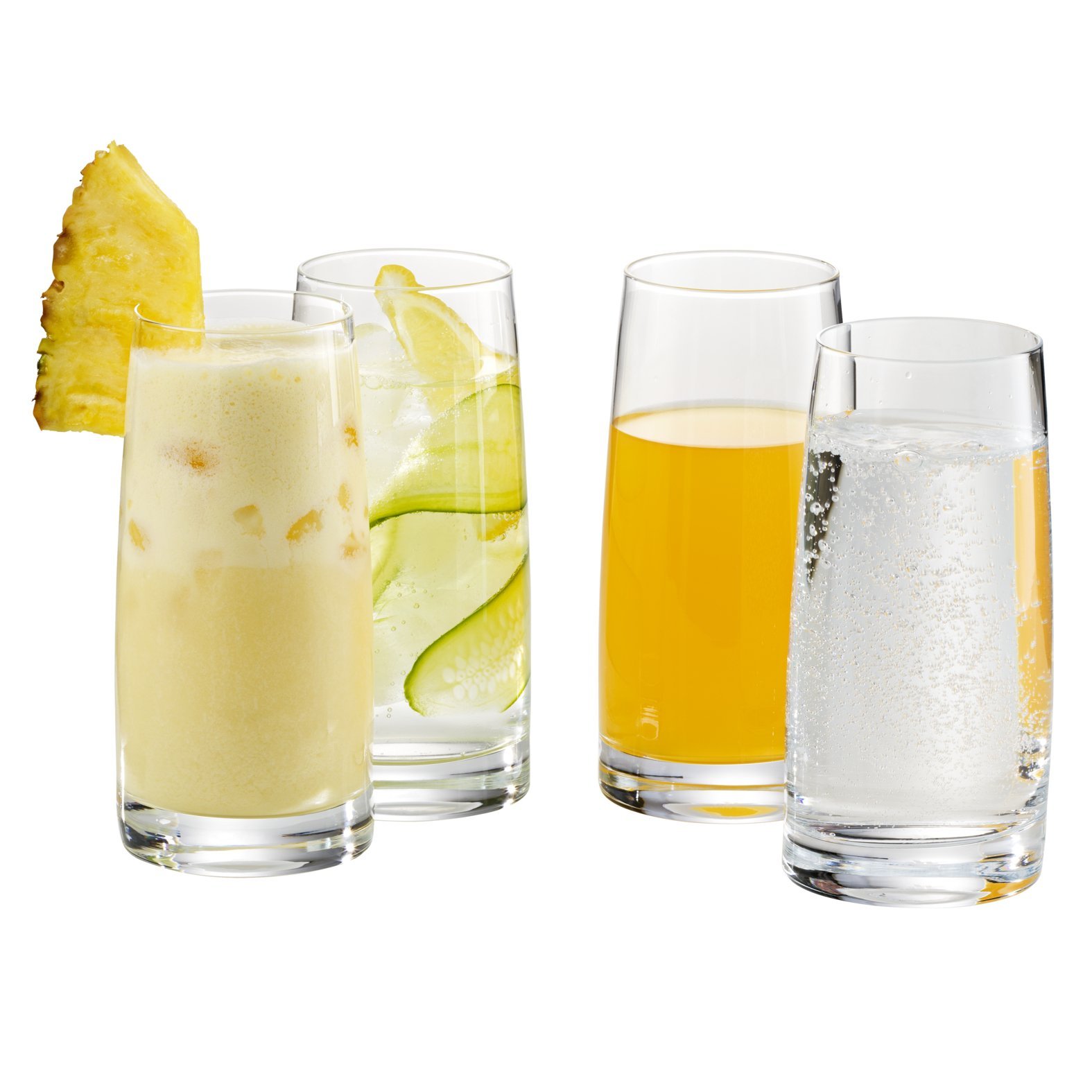 Longdrinkglazen KINEO 360 ml, set van 4 stuks, helder, glas, WMF