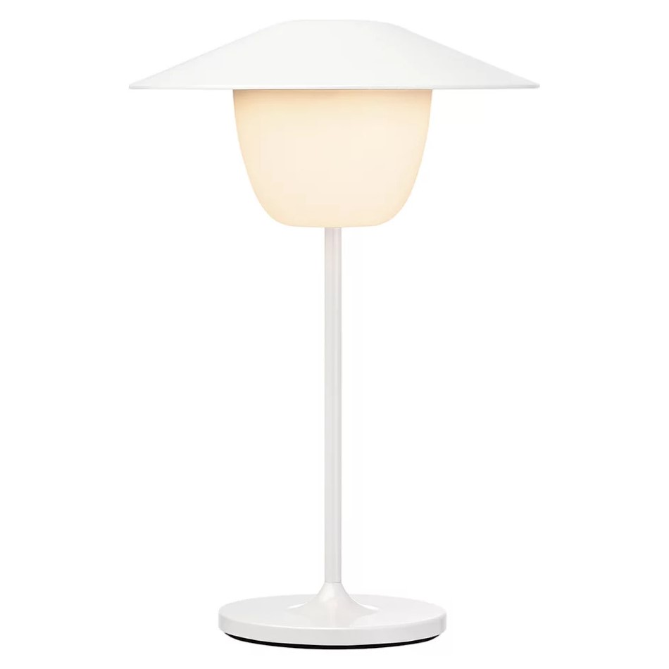 Draagbare tafellamp ANI MINI 21 cm, LED, wit, aluminium, Blomus