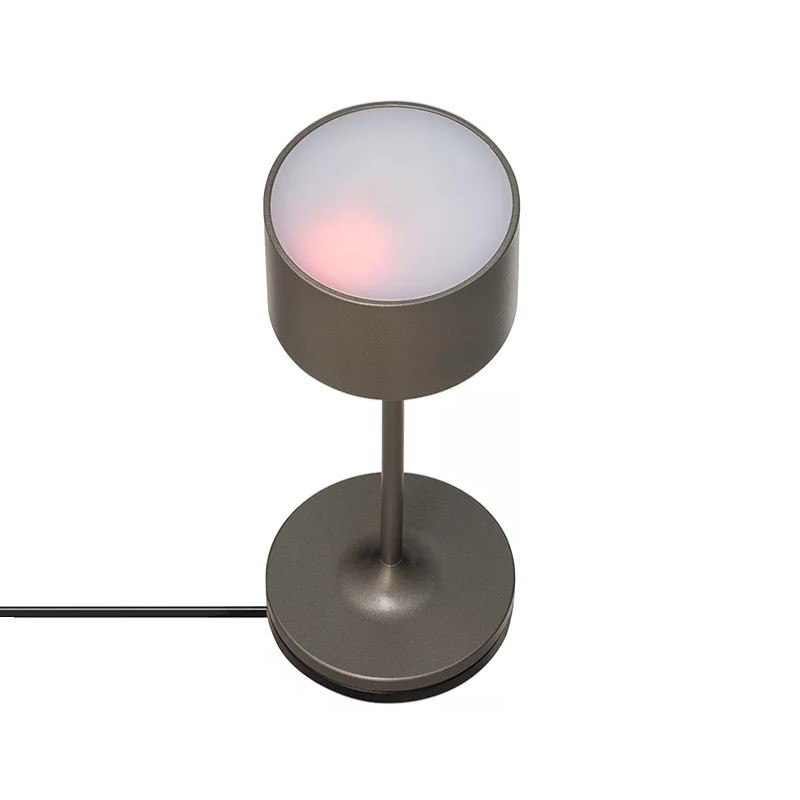 Draagbare tafellamp FAROL MINI 19,5 cm, LED, gebrand metaal, aluminium, Blomus