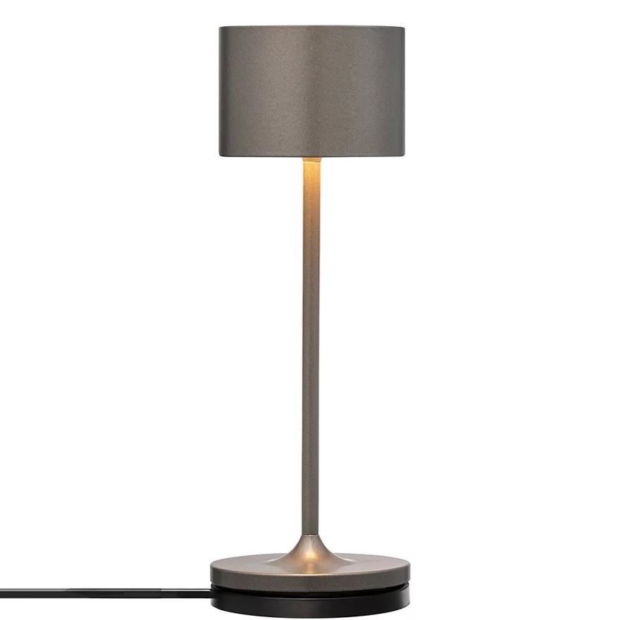 Draagbare tafellamp FAROL MINI 19,5 cm, LED, gebrand metaal, aluminium, Blomus