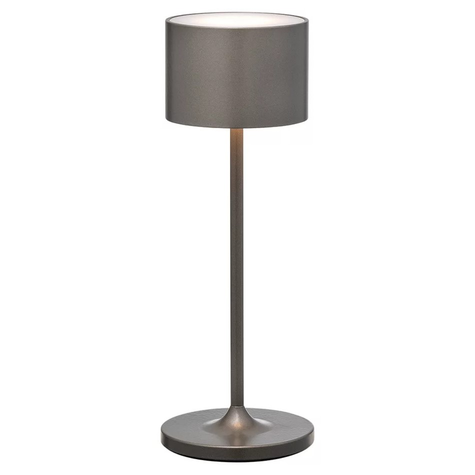 Draagbare tafellamp FAROL MINI 19,5 cm, LED, gebrand metaal, aluminium, Blomus