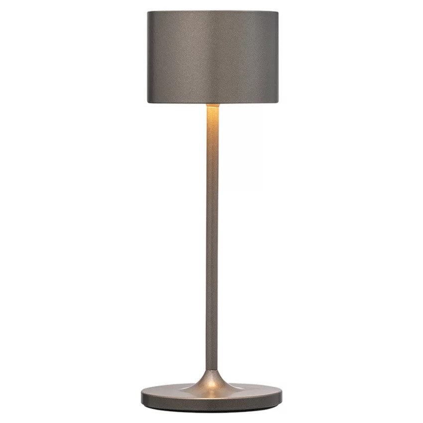Draagbare tafellamp FAROL MINI 19,5 cm, LED, gebrand metaal, aluminium, Blomus