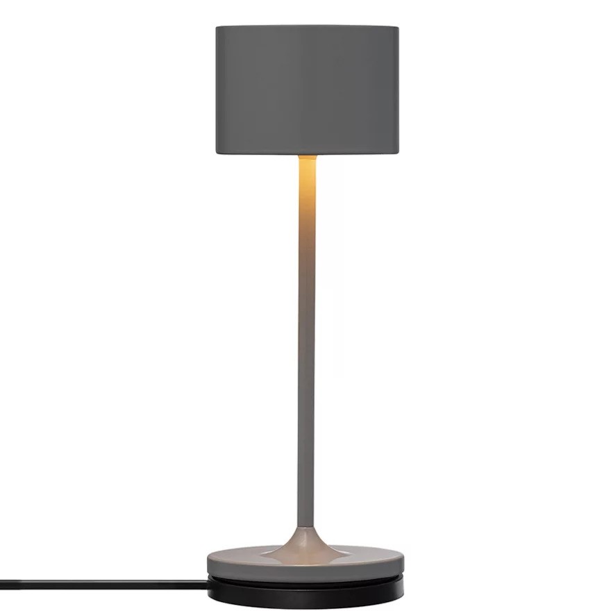 Draagbare tafellamp FAROL MINI 19,5 cm, LED, warm grijs, aluminium, Blomus