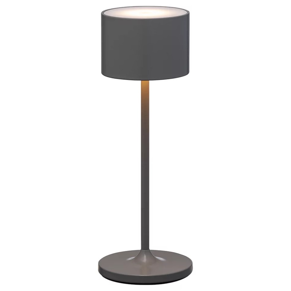 Draagbare tafellamp FAROL MINI 19,5 cm, LED, warm grijs, aluminium, Blomus