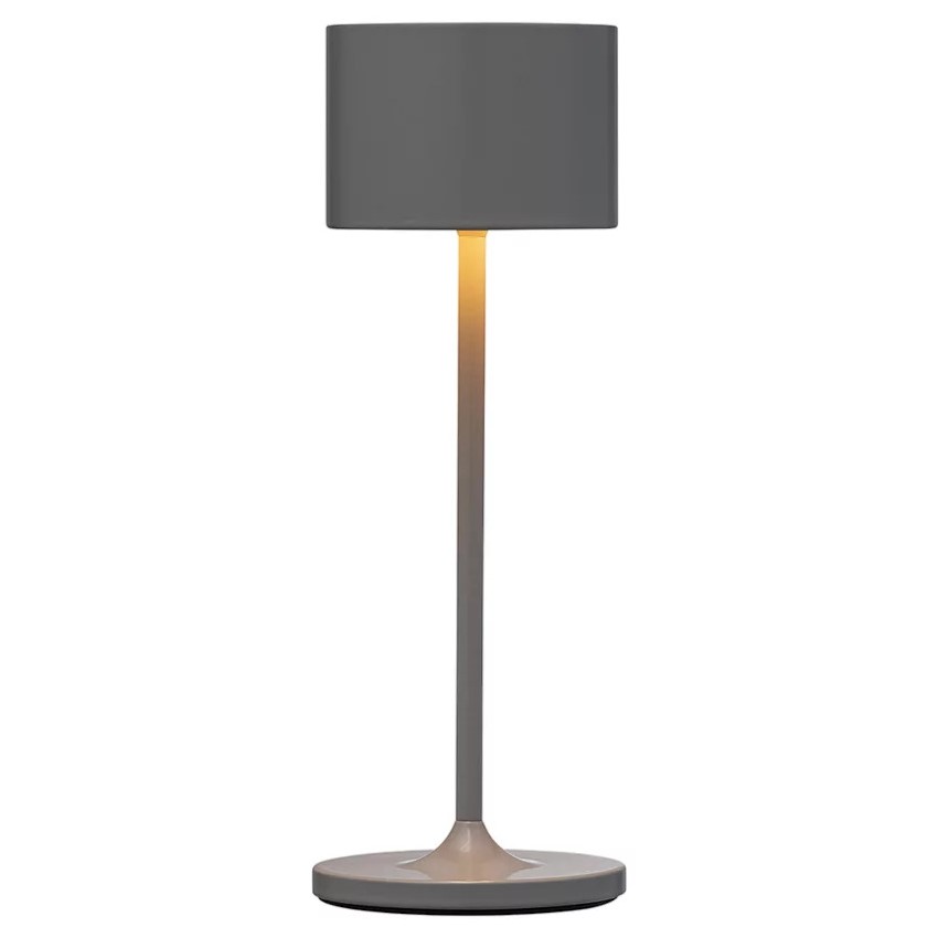 Draagbare tafellamp FAROL MINI 19,5 cm, LED, warm grijs, aluminium, Blomus