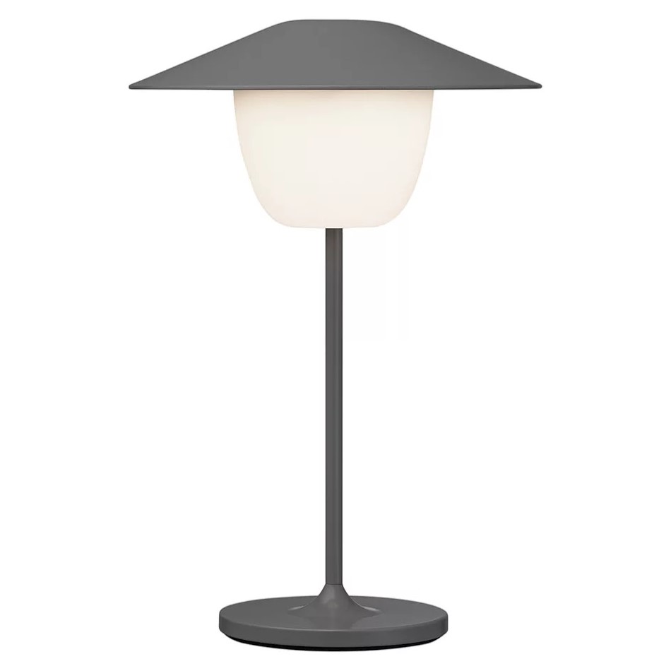 Draagbare tafellamp ANI MINI 21 cm, LED, warm grijs, aluminium, Blomus