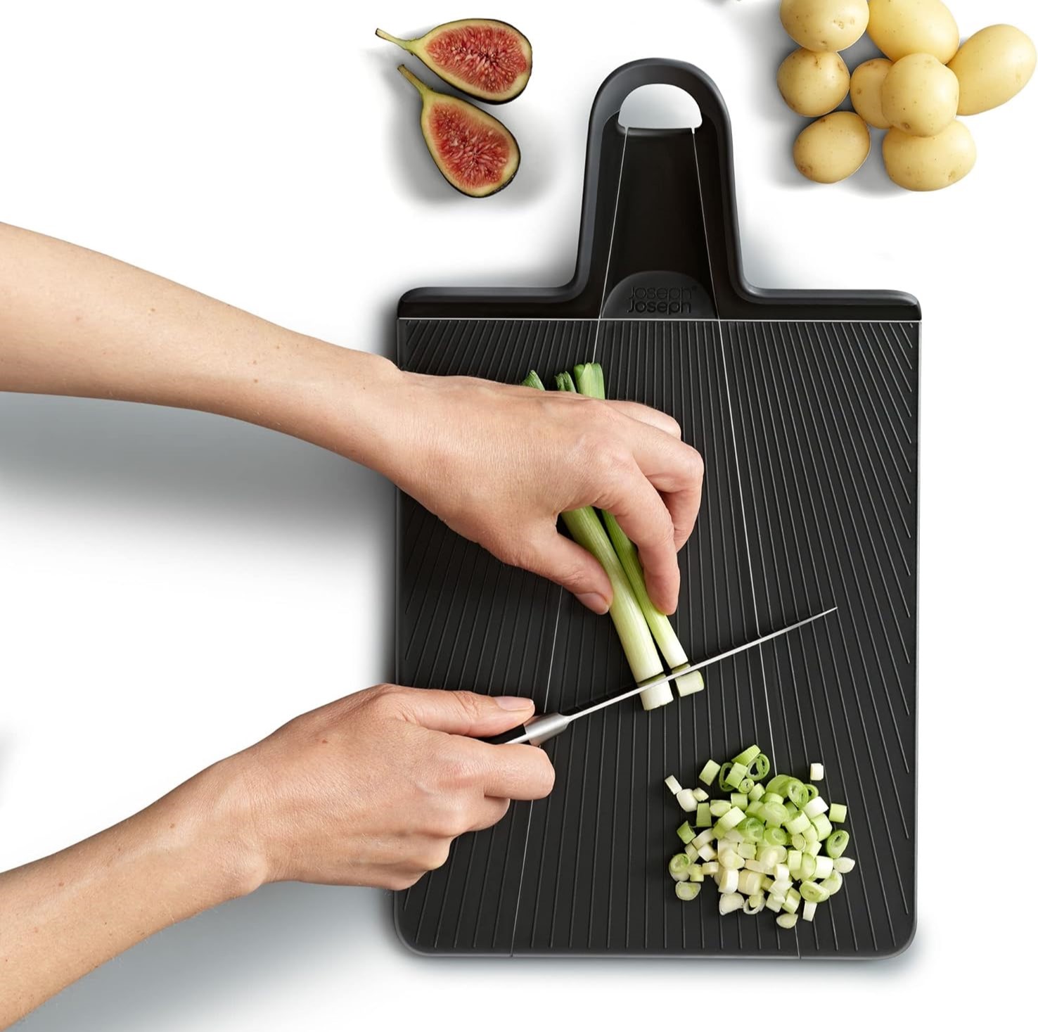 Snijplank CHOP2POT 60205 45 x 26 cm, zwart, kunststof, Joseph Joseph