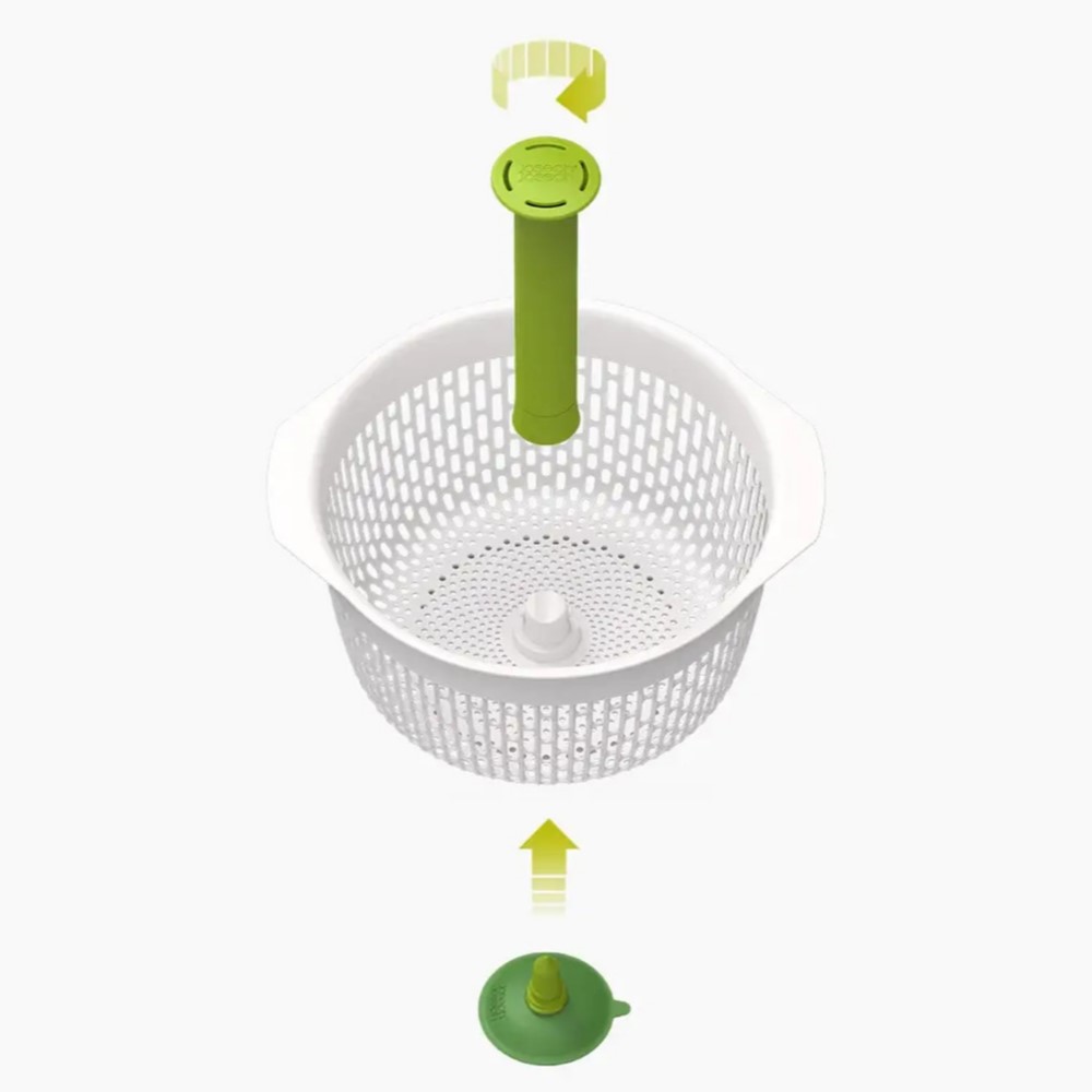 Slacentrifuge SPINDOLA 20185 26 cm, wit/groen, kunststof, Joseph Joseph
