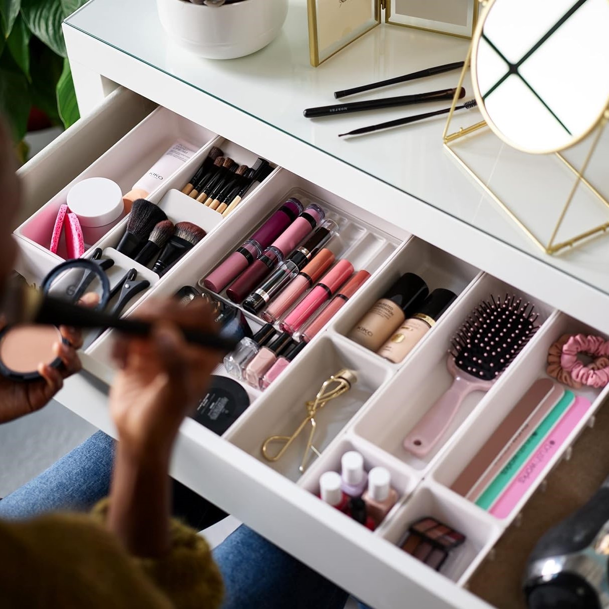 Make-up organizer VIVA 75010, 12-delig, crème, kunststof, Joseph Joseph
