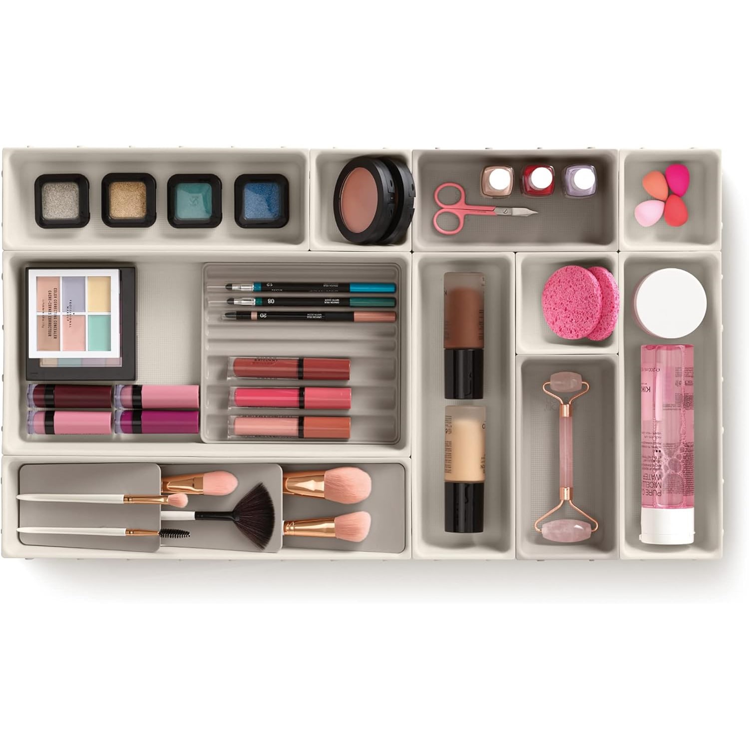 Make-up organizer VIVA 75010, 12-delig, crème, kunststof, Joseph Joseph