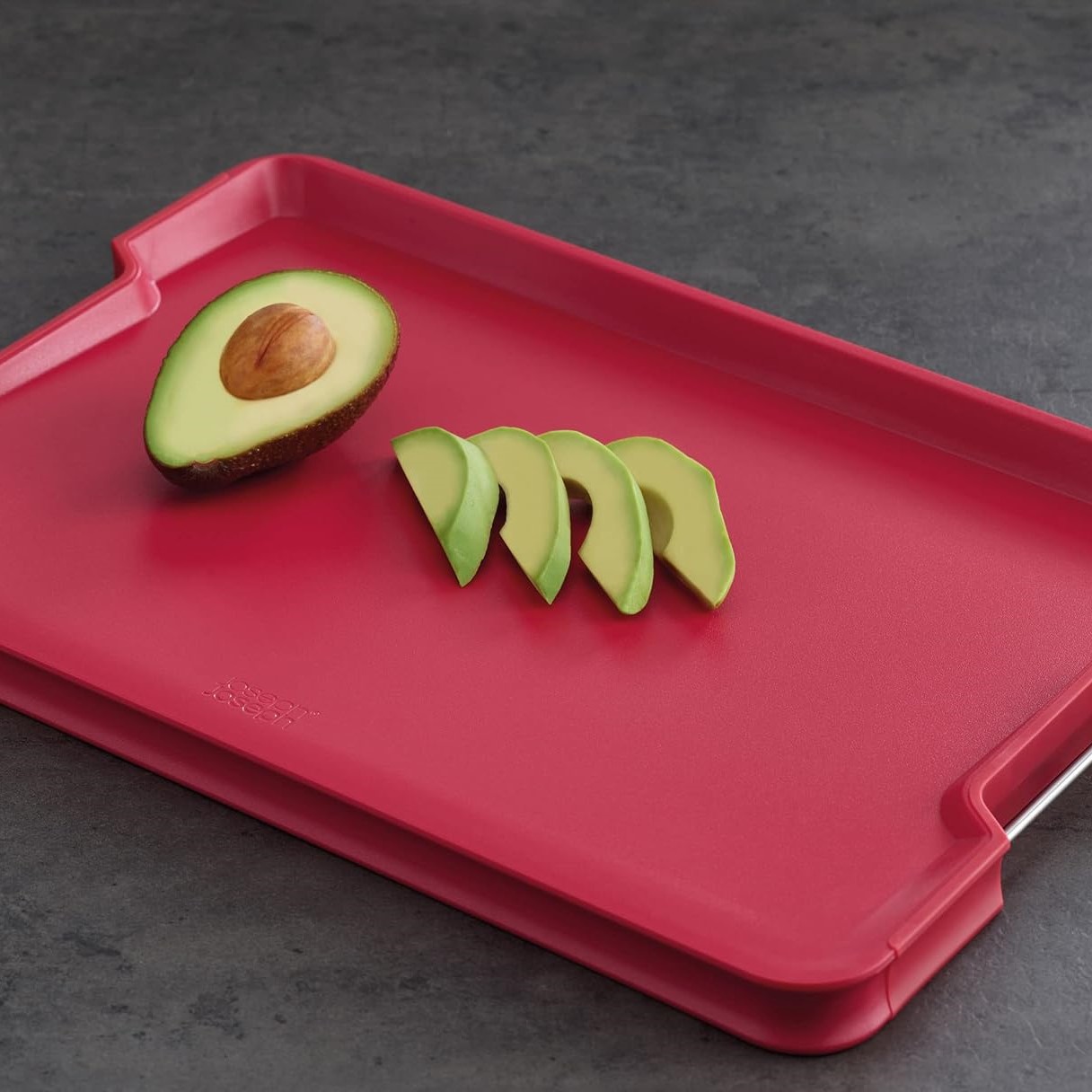 Snijplank CUT&CARVE 60207 41 x 29 cm, rood, kunststof, Joseph Joseph