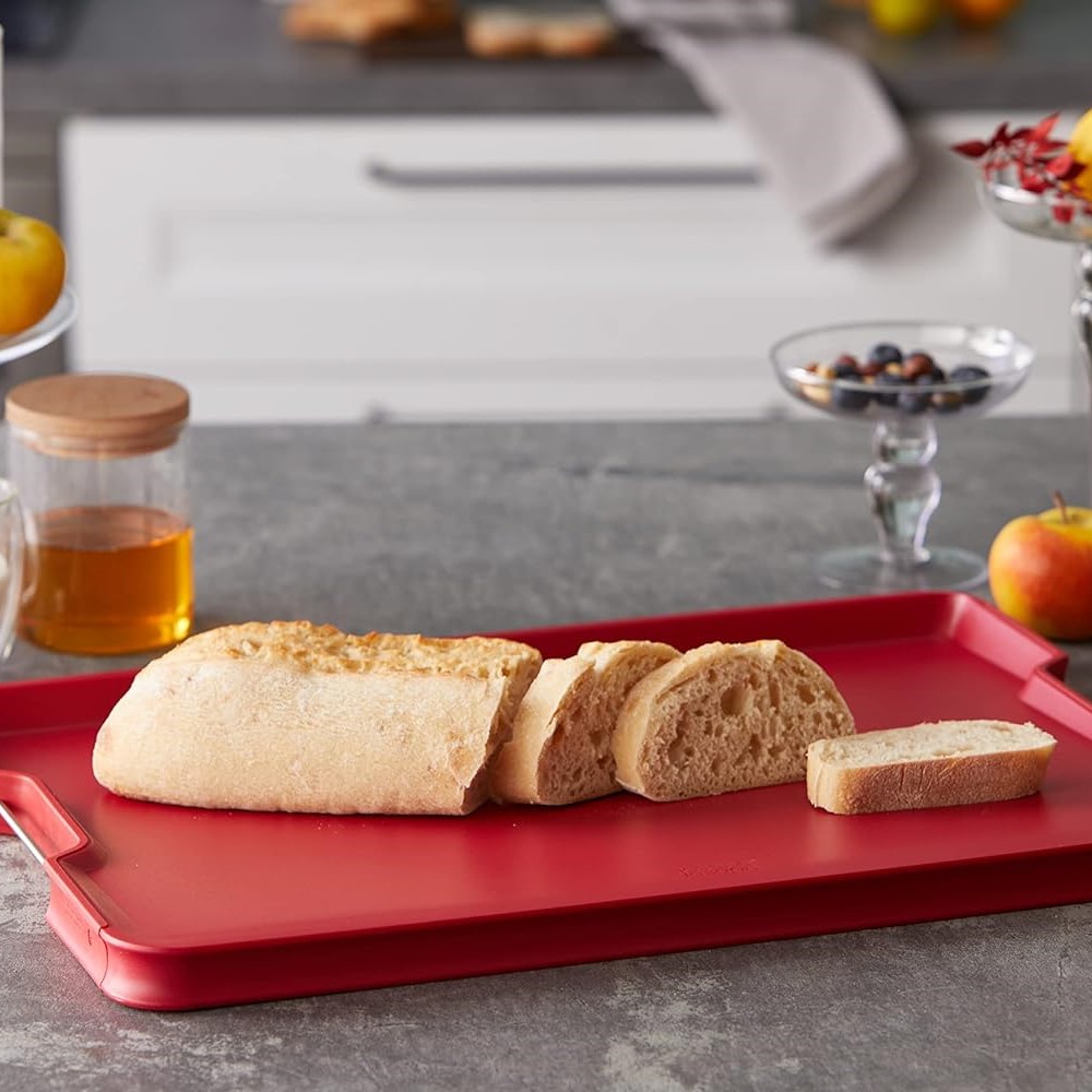 Snijplank CUT&CARVE 60207 41 x 29 cm, rood, kunststof, Joseph Joseph