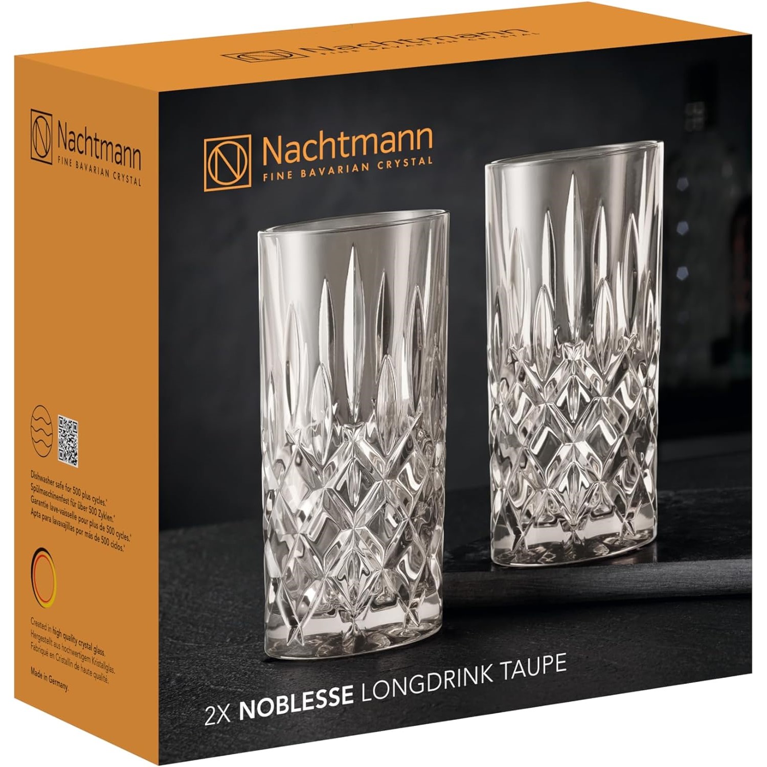 Longdrinkglas NOBLESSE FRESH COLORS 395 ml, set van 2 stuks, taupe, Nachtmann