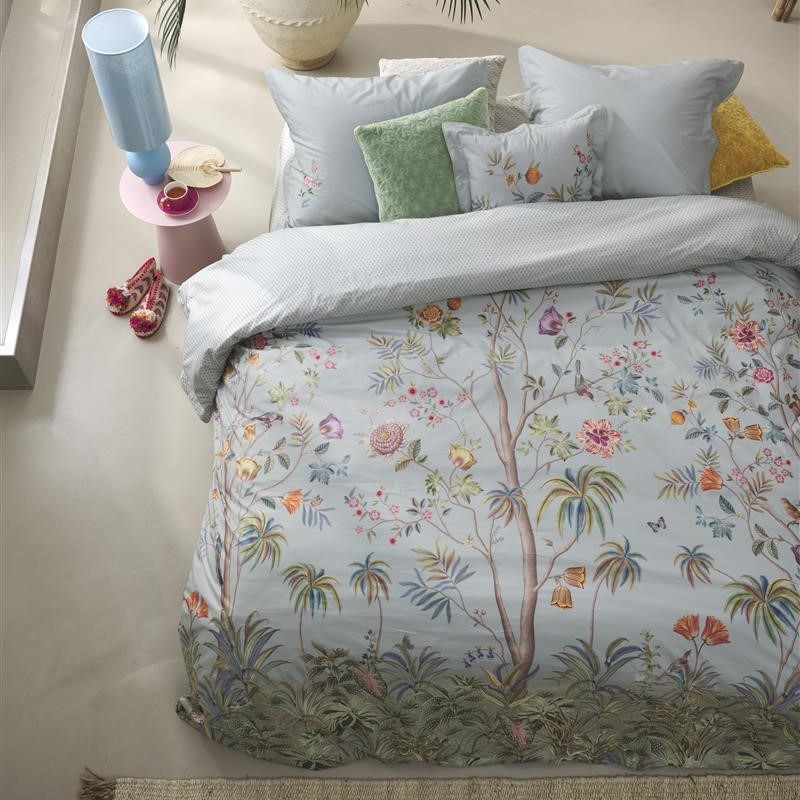 Eenpersoons beddengoedset IL PARADISO 140 x 200 cm, blauw, perkal katoen, Pip Studio