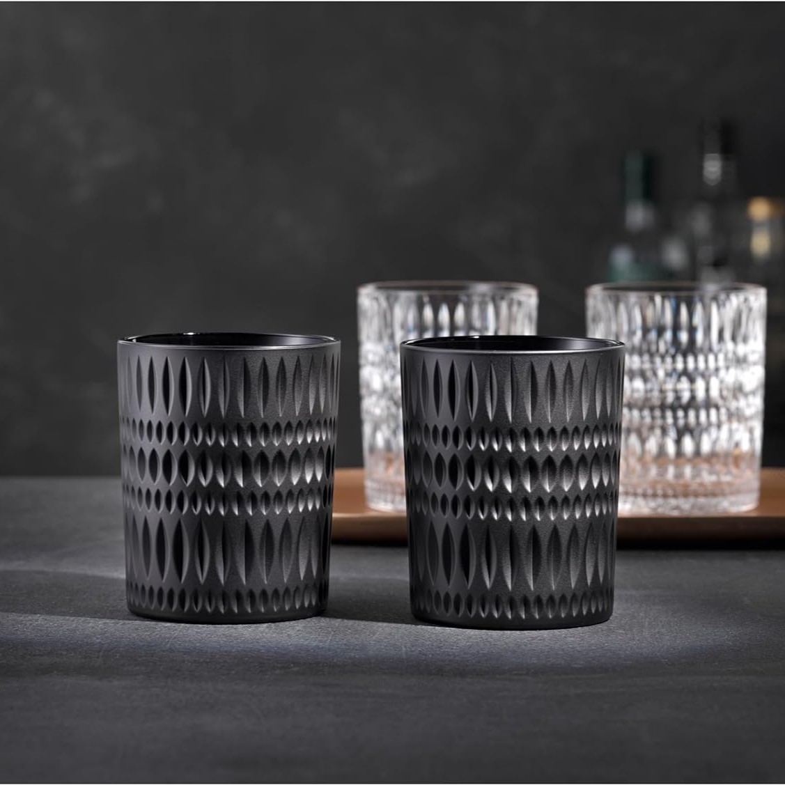 Waterglas ETHNO 304 ml, set van 2 stuks, zwart, Nachtmann