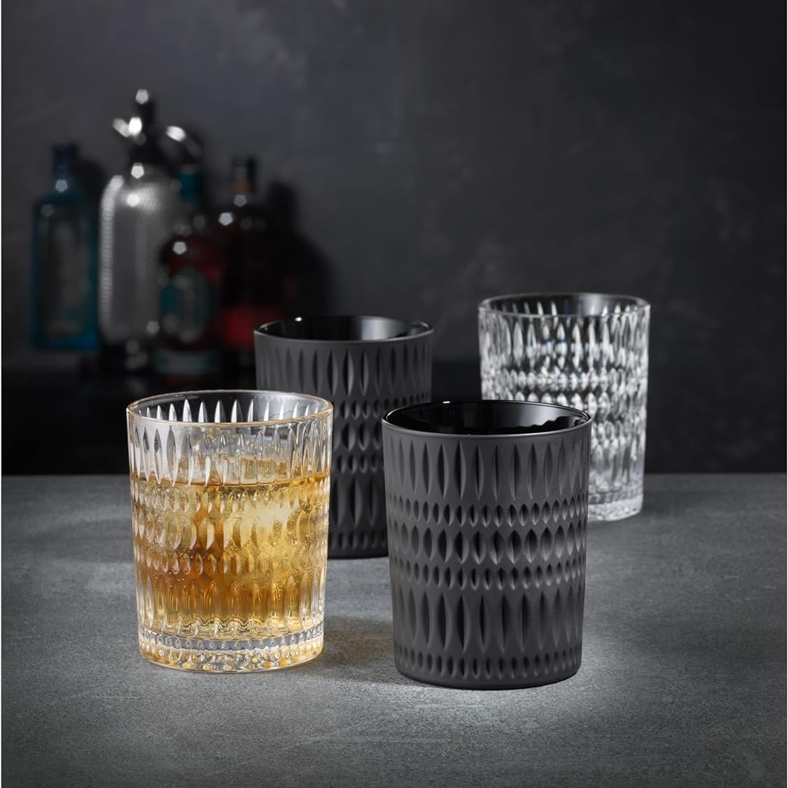 Waterglas ETHNO 304 ml, set van 2 stuks, zwart, Nachtmann