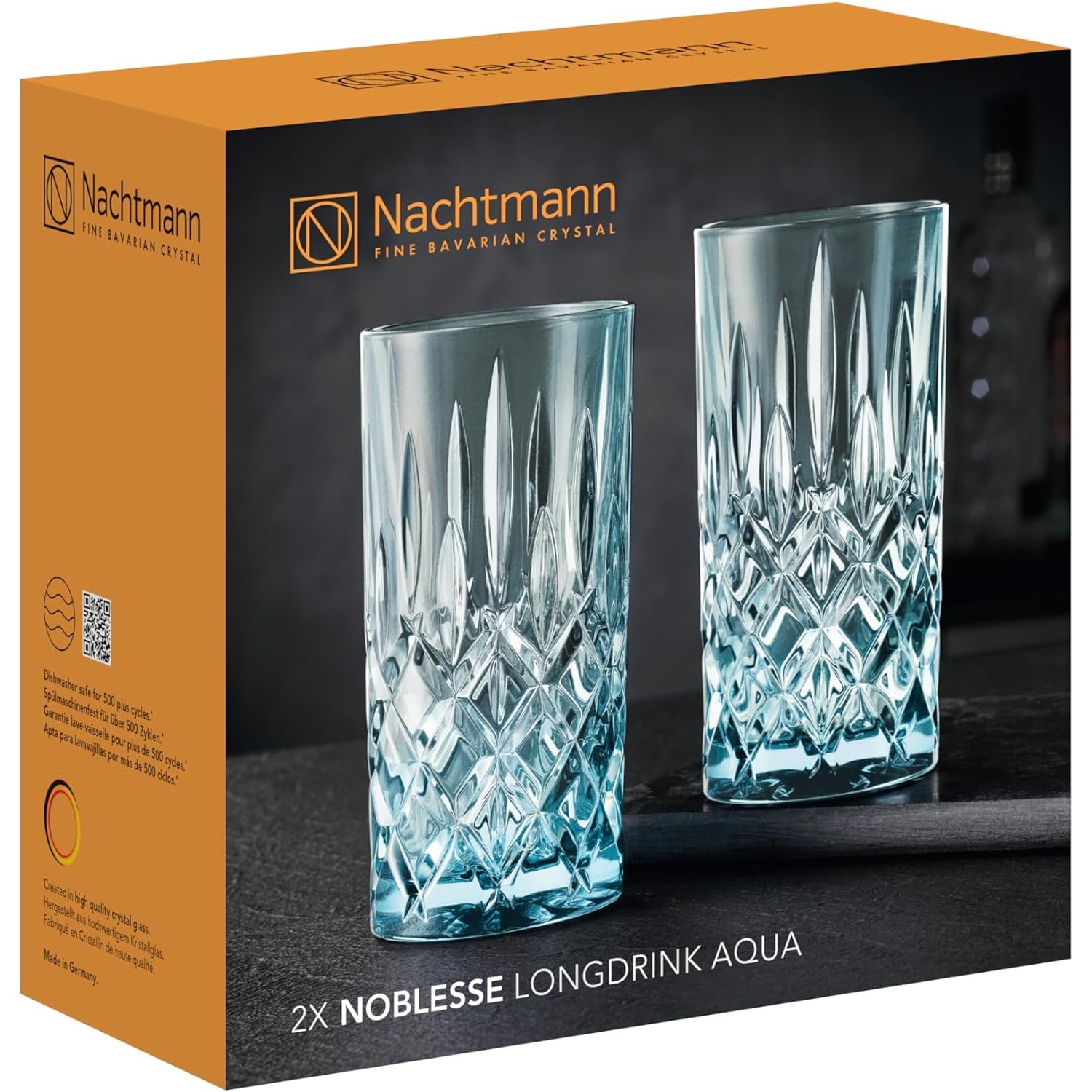 Longdrinkglas NOBLESSE FRESH COLORS 395 ml, set van 2 stuks, blauw, Nachtmann