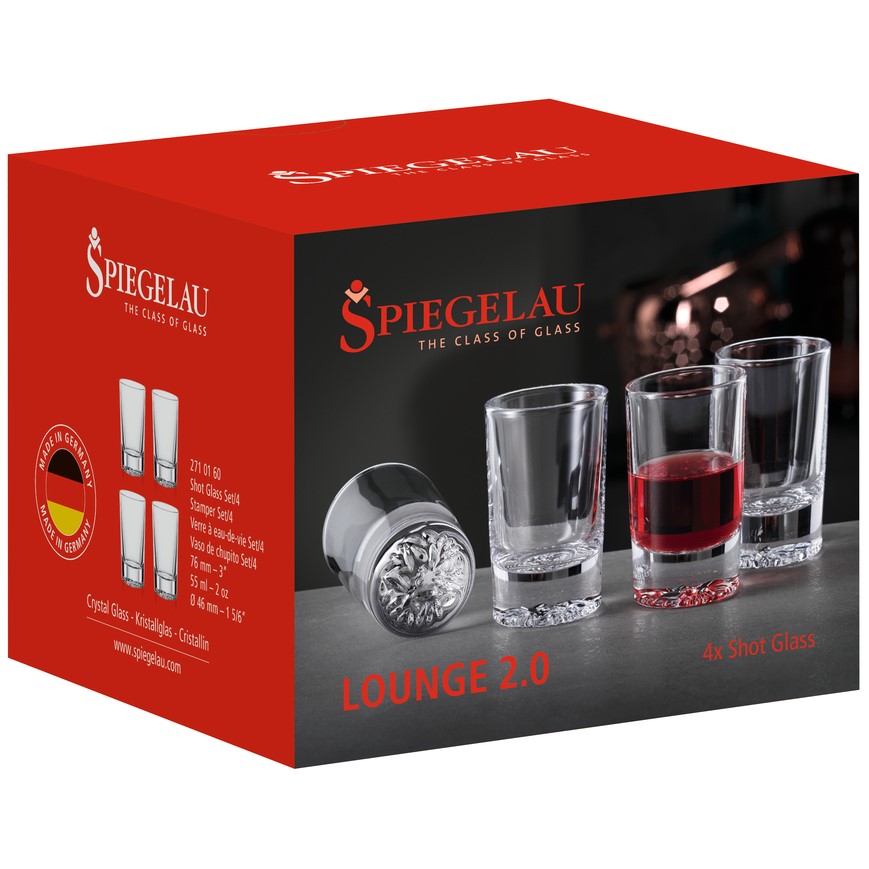 Shotglaasje LOUNGE 2.0 55 ml, set van 4 stuks, helder, Spiegelau