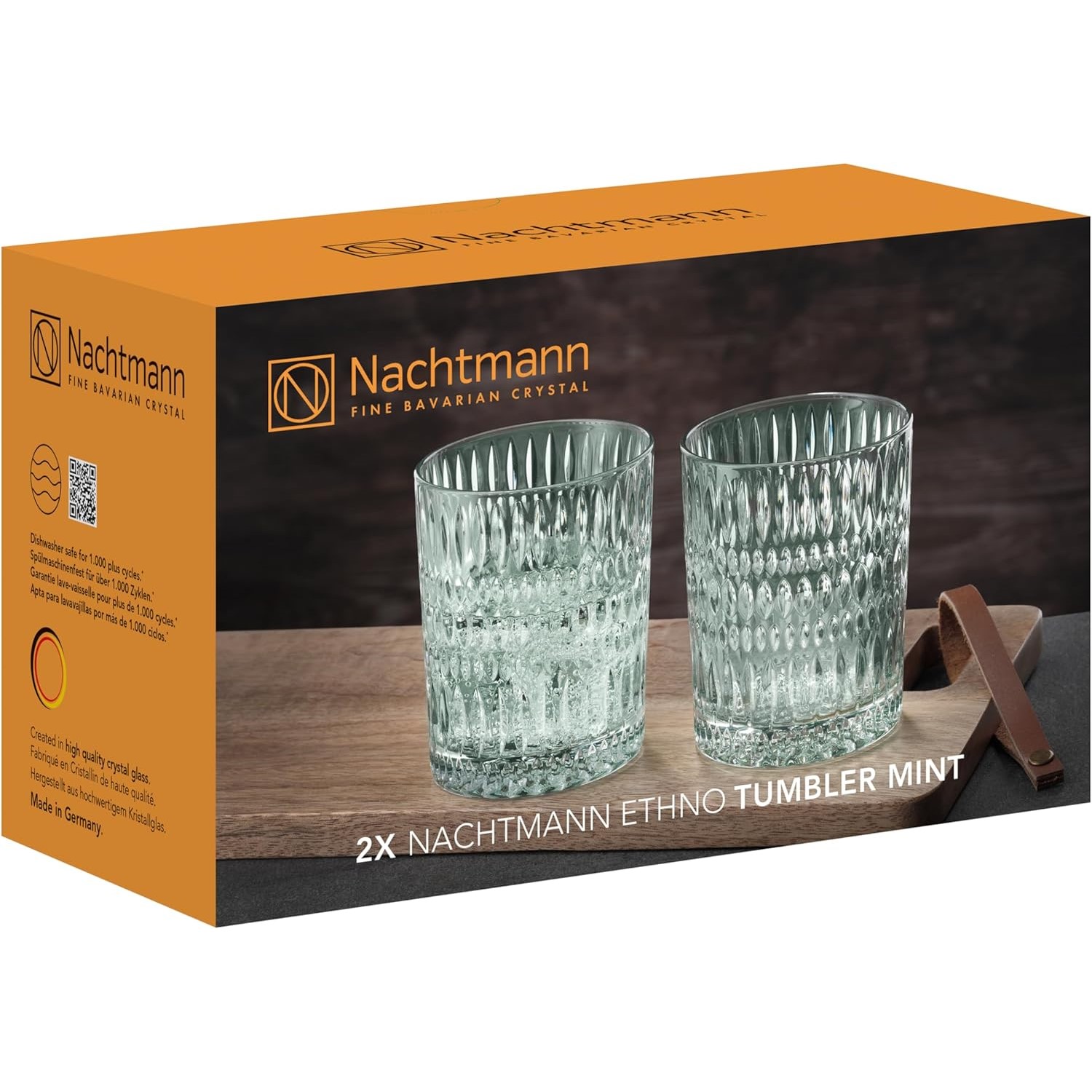 Waterglas ETHNO 304 ml, set van 2 stuks, munt, Nachtmann