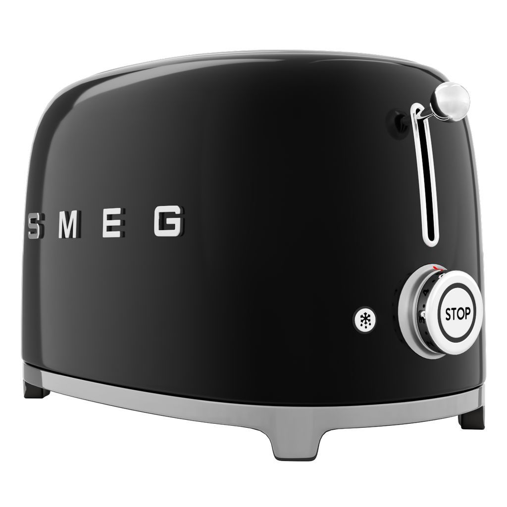 Broodrooster TSF01BLEU, 2 sleuven, zwart, Smeg