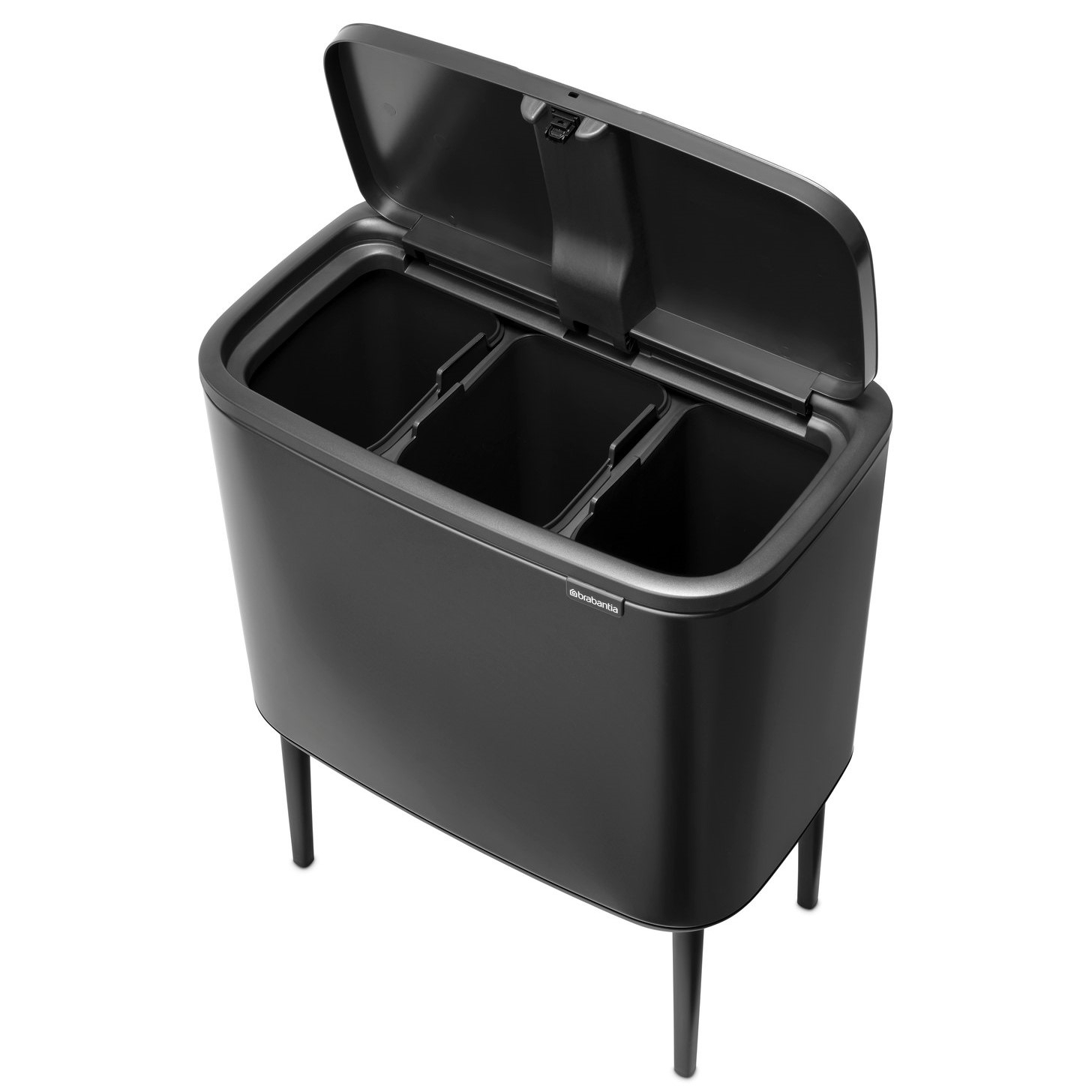 Touch prullenbak BO TOUCH BIN 3 x 11 l, confident grey, staal, Brabantia