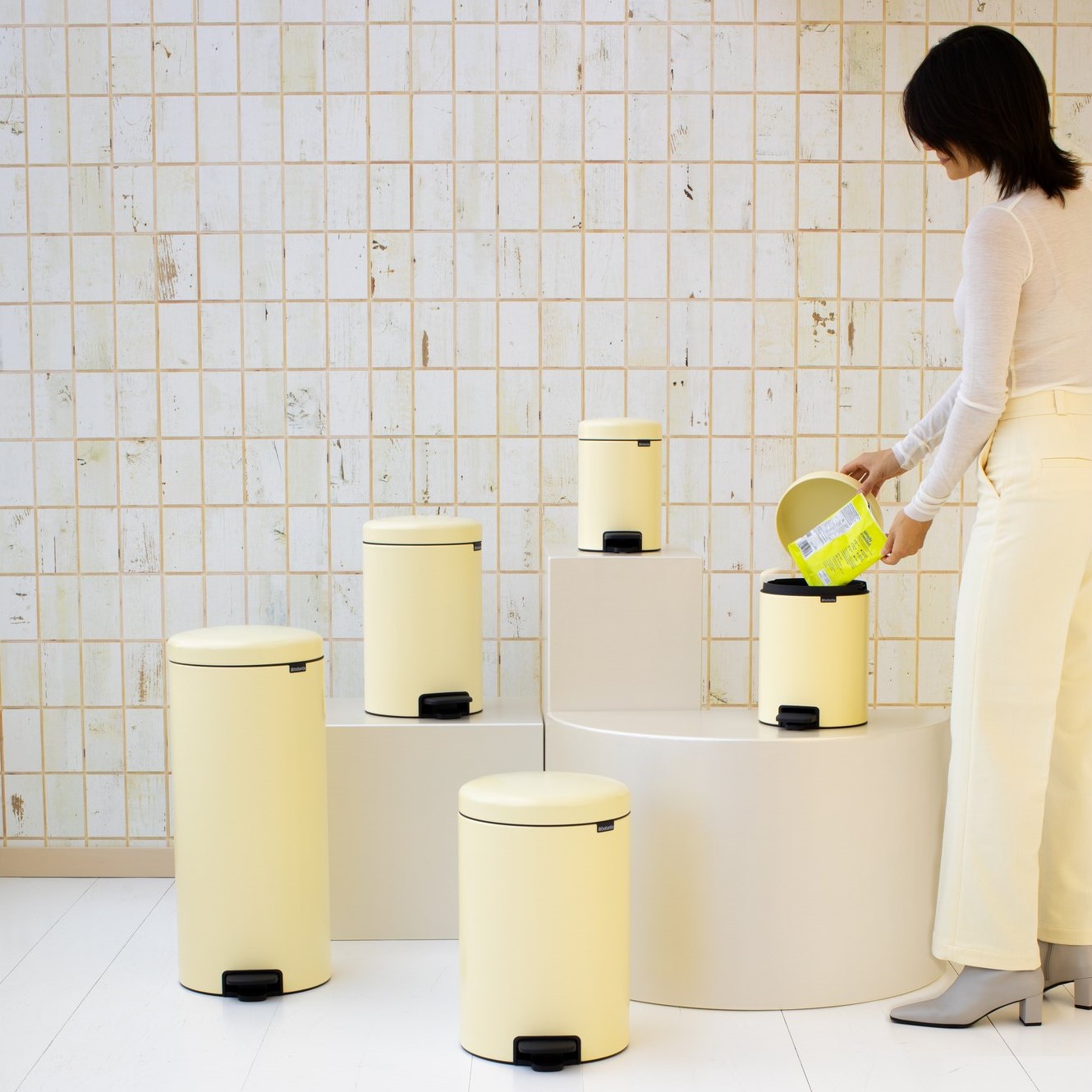Pedaalemmer NEWICON 20 l, zachtgeel, staal, Brabantia