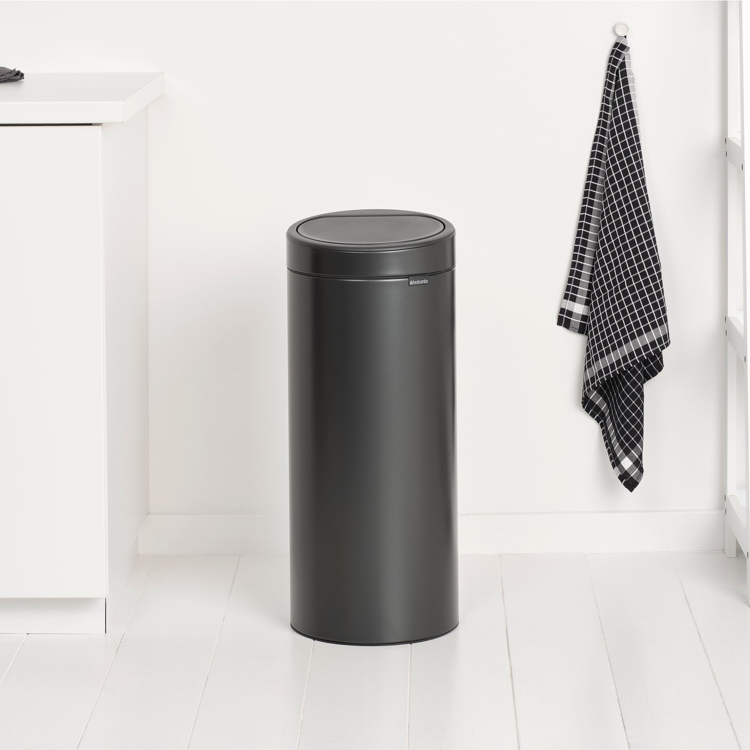 Touch prullenbak TOUCH BIN NEW 30 l, confident grey, staal, Brabantia
