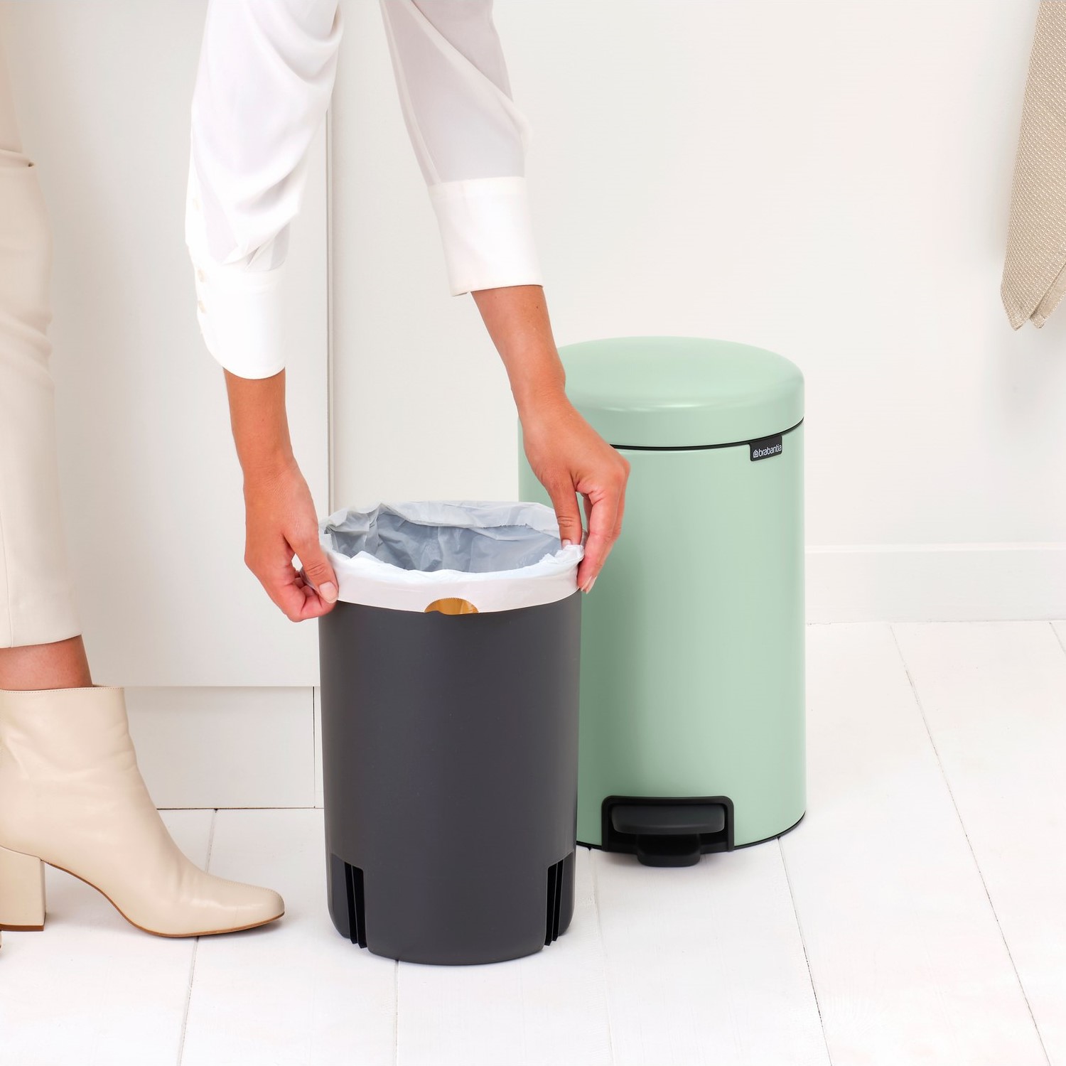 Pedaalemmer NEWICON 12 l, jadegroen, staal, Brabantia