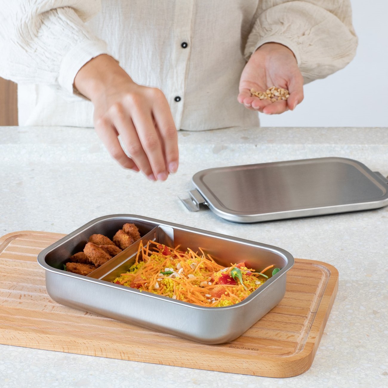 Lunchtrommel MAKE & TAKE 2 l, zilver, roestvrij staal, Brabantia